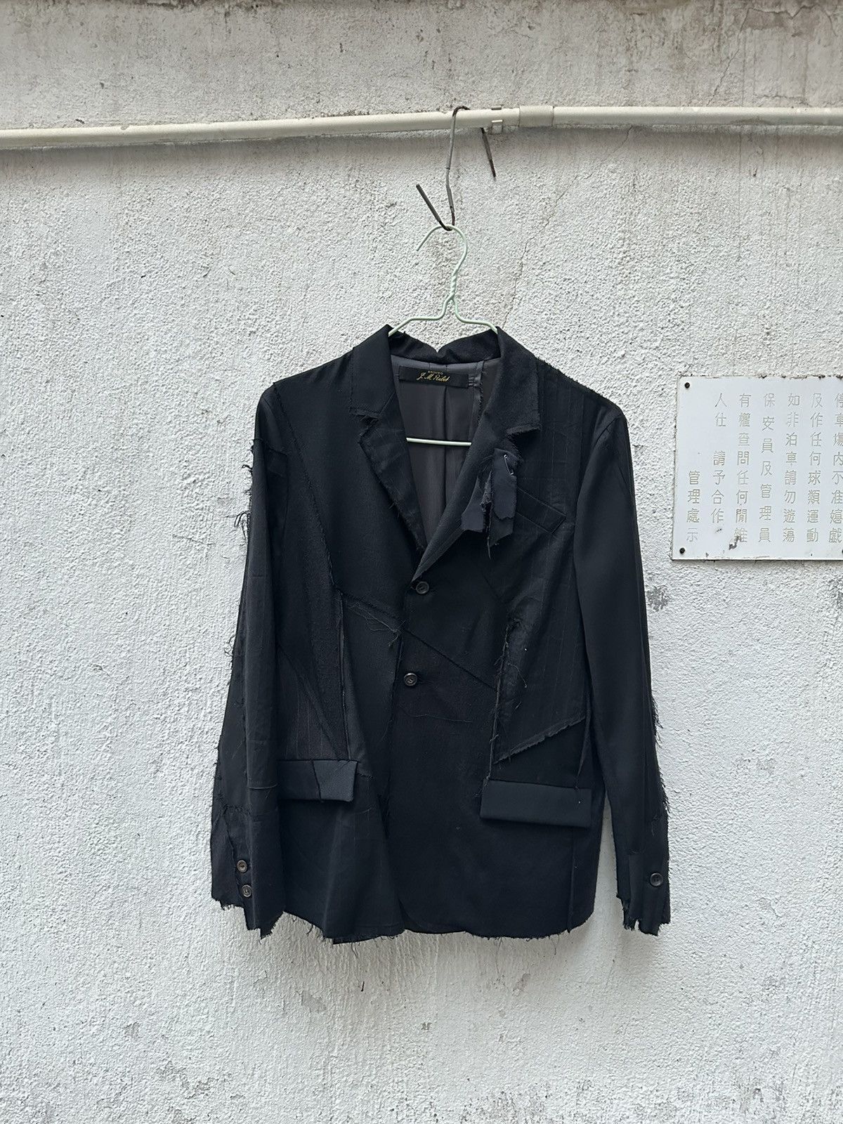 image of Archivio J M Ribot Archivio Jm Ribot Classic Patchwork Jacket in Black, Men's (Size Medium)
