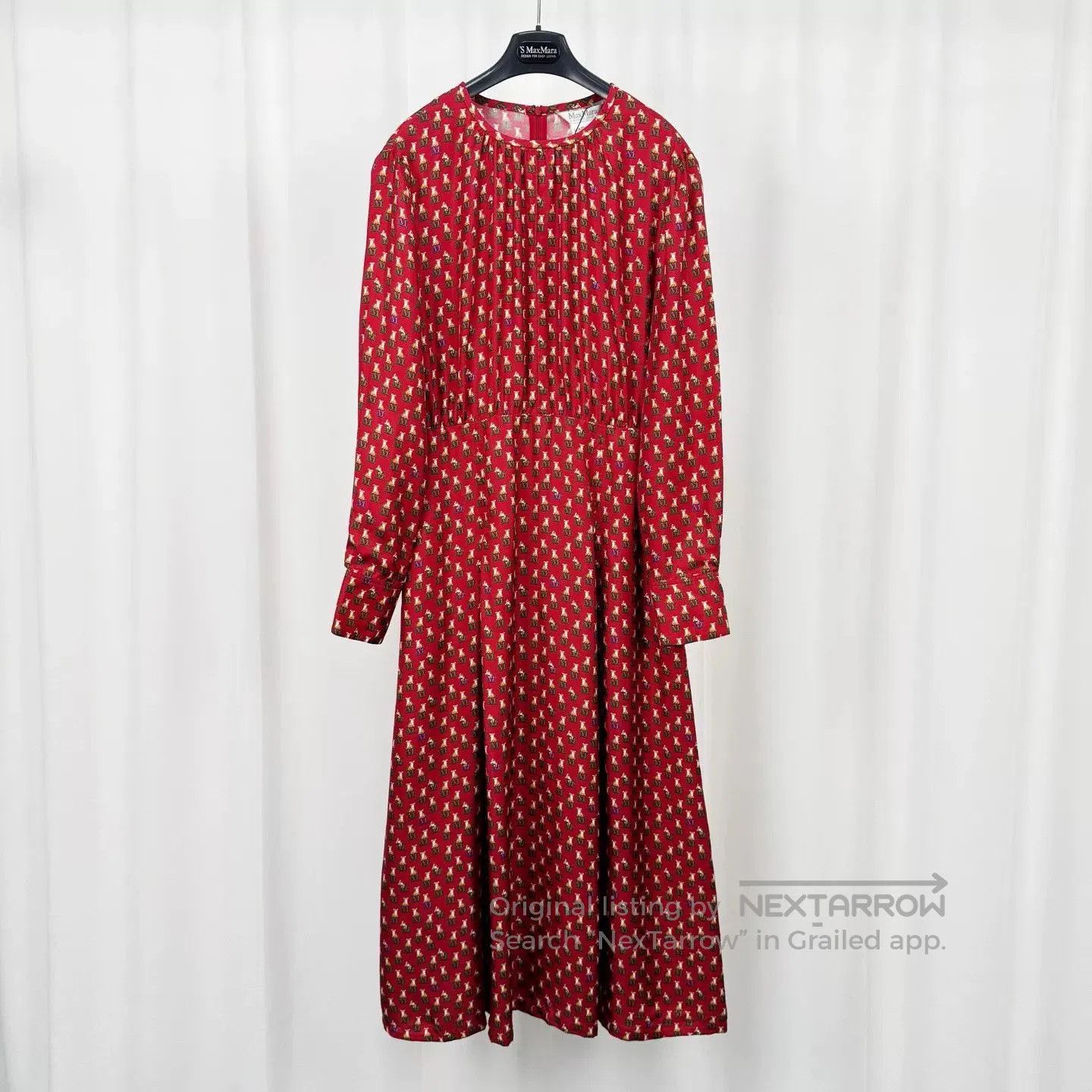 Max Mara Maxmara All-Over Logo Silk Dress. Size M / US 6-8 / IT 42-44 - 1 Thumbnail