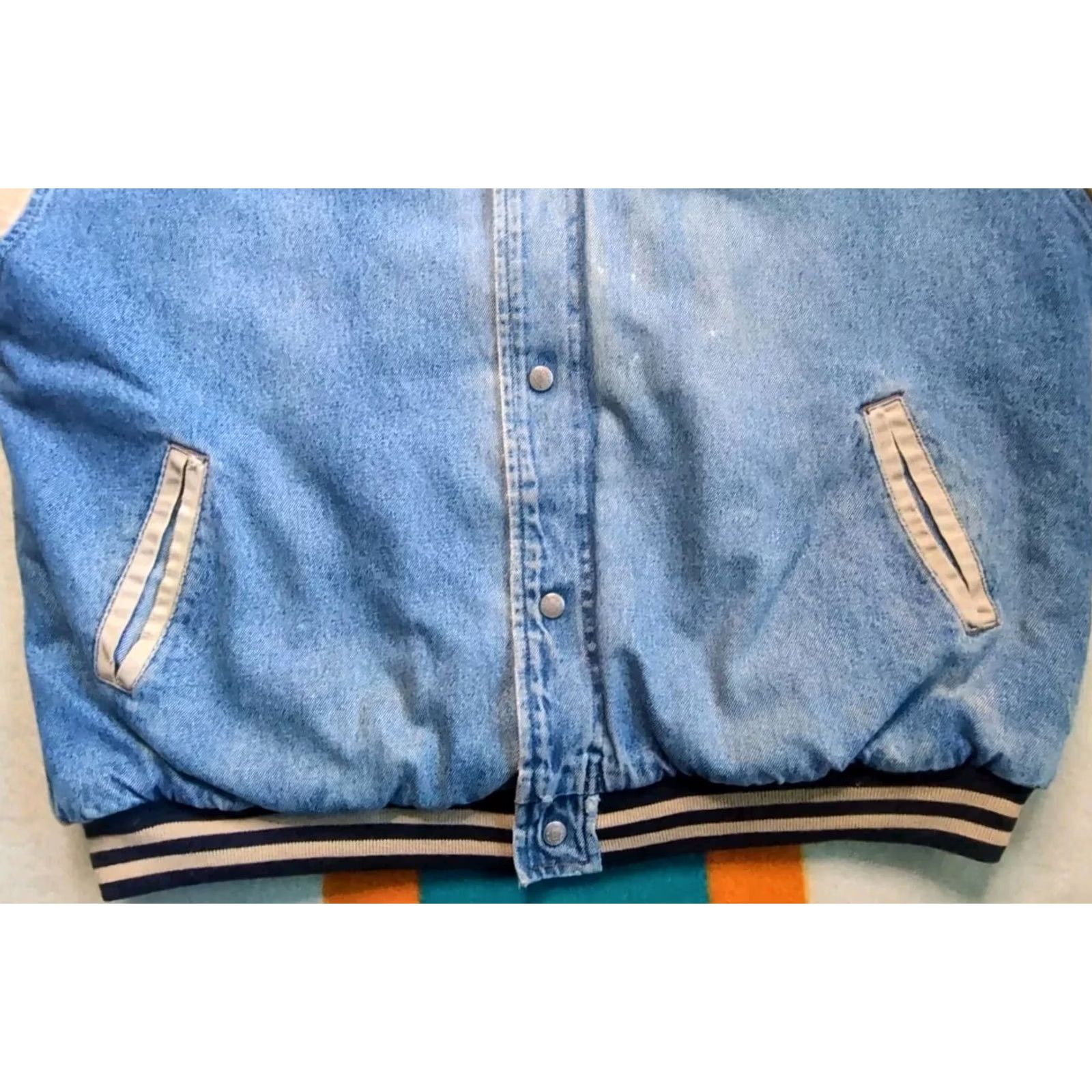 Denime VINTAGE Winnie The Pooh Jacket Varsity Bomber Letterman Denim Quilt Lined XL Mens Size US XL / EU 56 / 4 - 7 Thumbnail
