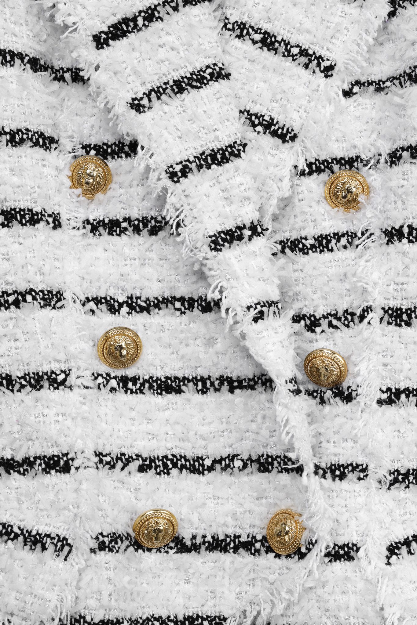 Balmain Balmain Black White Silver Bouclé Striped Tweed Blazer Size XS / US 0-2 / IT 36-38 - 7 Thumbnail