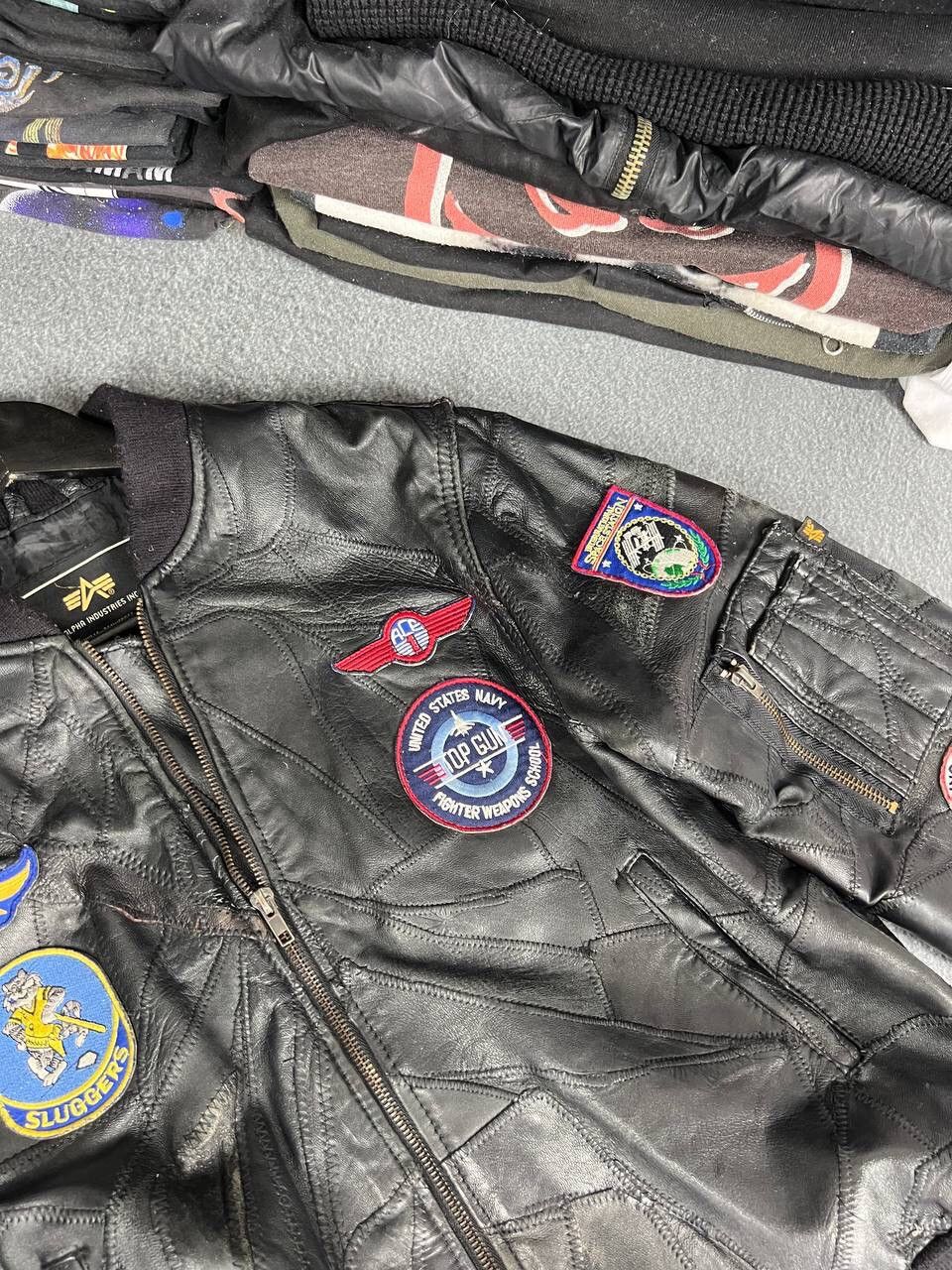 Alpha Industries Vintage Alpha Industries Grunge Vibe Leather Bomber Jacket Size S / US 4 / IT 40 - 3 Thumbnail