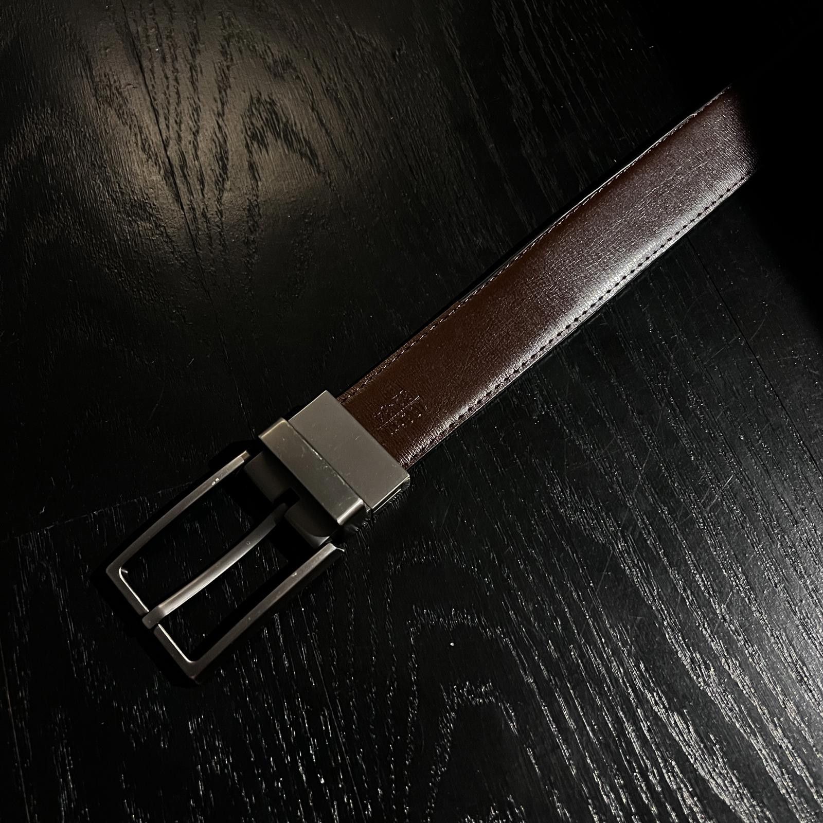 Vintage Reversible Brown Black Belt Silver Buckle Size ONE SIZE - 1 Thumbnail