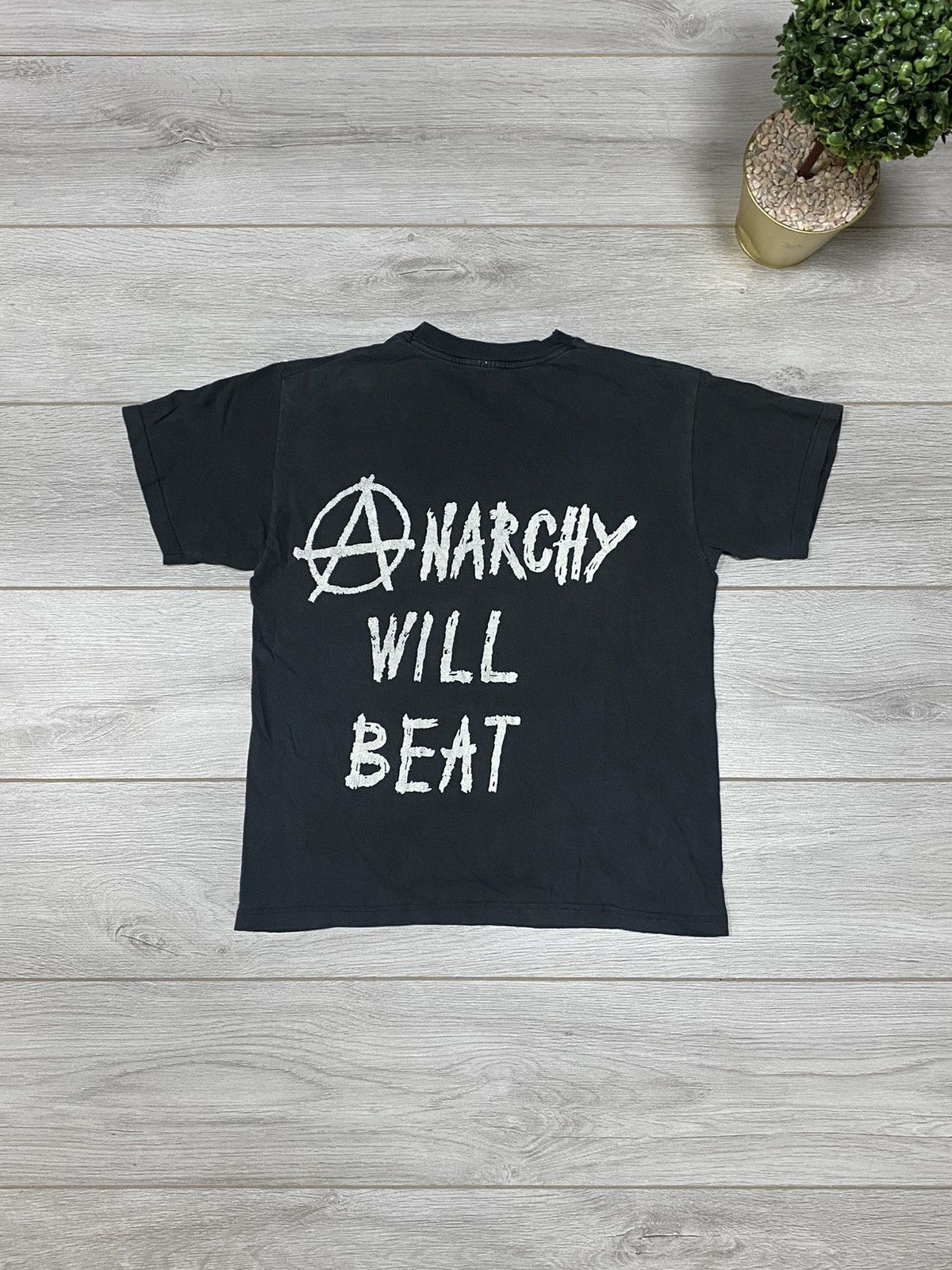Vintage Anarchy will beat graphic tee vintage big print t-shirt Size US M / EU 48-50 / 2 - 2 Thumbnail