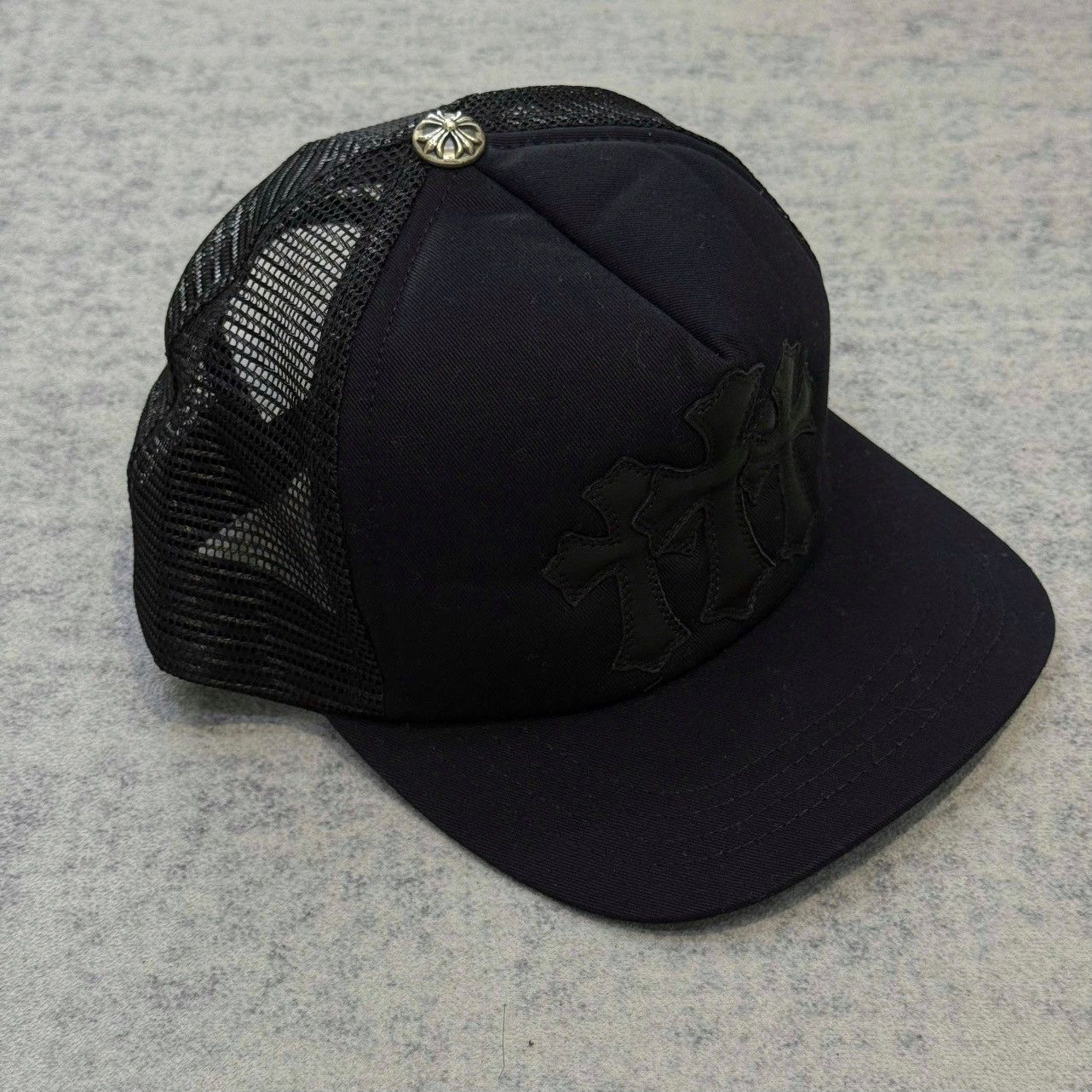Chrome Hearts Chrome Hearts Cemetery Leather Patch Black Trucker Hat Size ONE SIZE - 2 Thumbnail