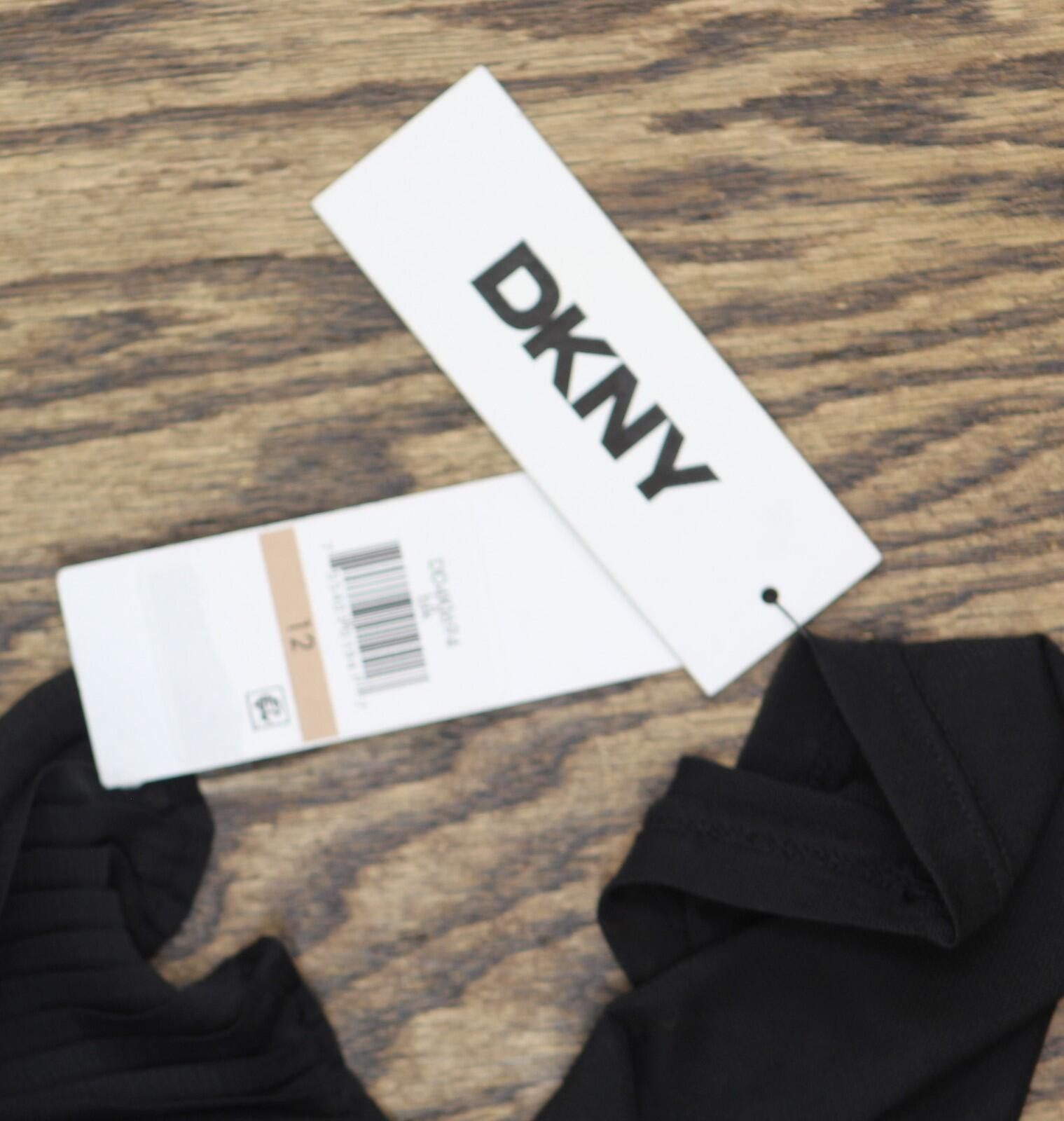 DKNY Dkny Womens Tie Waist Illusion Mesh Dress Dd4ki694 Black 12 Size XL / US 12-14 / IT 48-50 - 4 Thumbnail