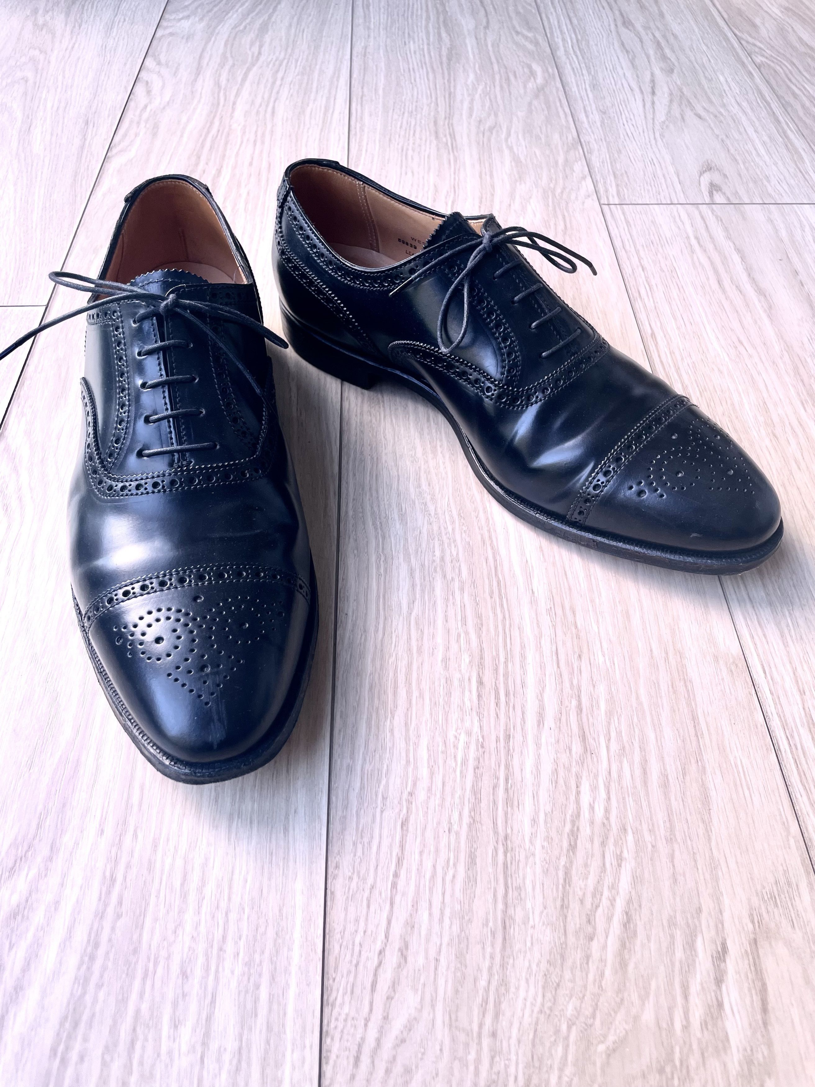 Crockett & Jones CUSTOM ORDER SHELL CORDOVAN CAP TOE OXFORD BROQUES Size US 12.5 / EU 45-46 - 11 Thumbnail