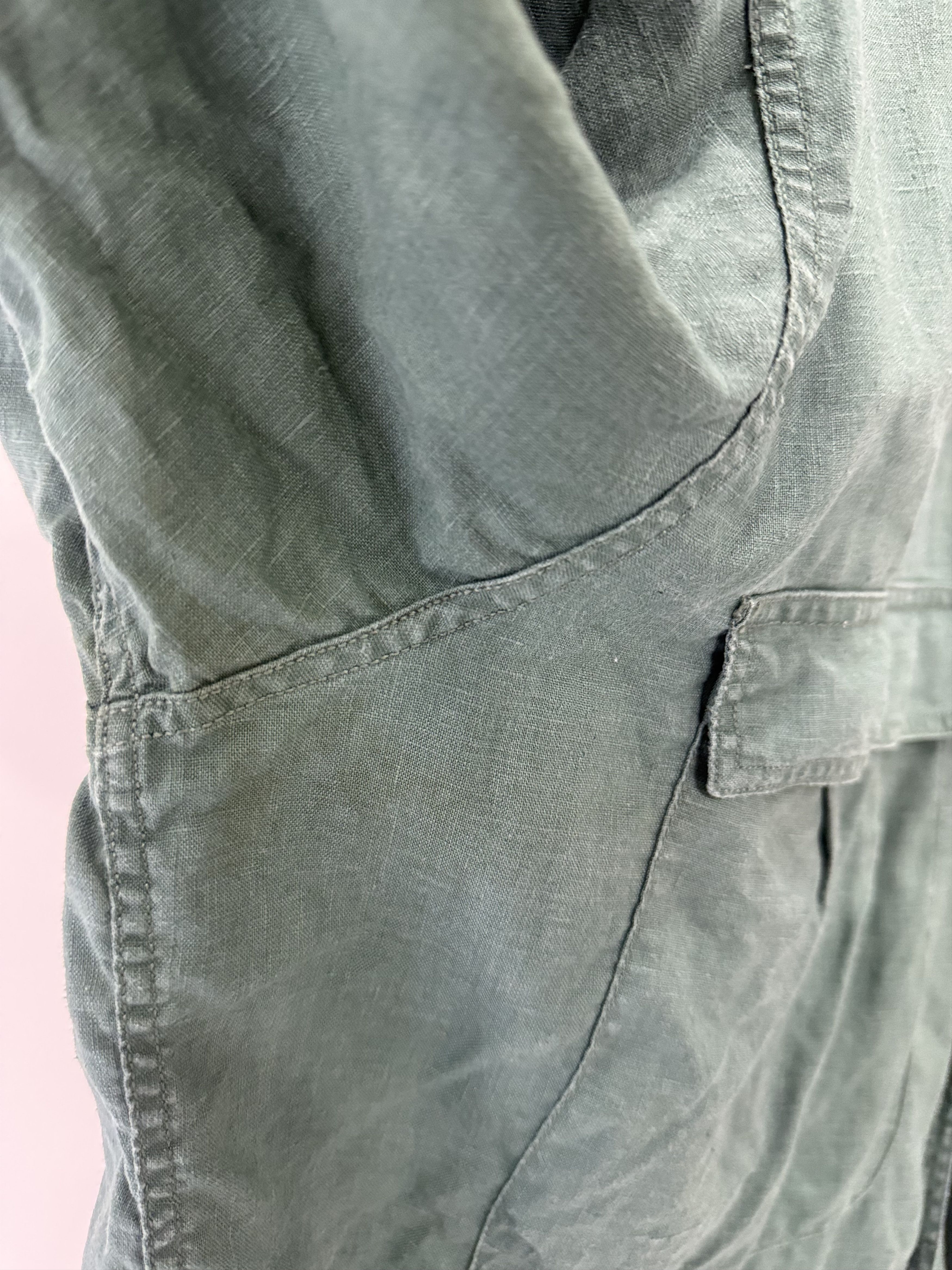 Armani Armani Jeans - 1990s 3/4 Buttondown Linen Shirt RARE Size US L / EU 52-54 / 3 - 6 Thumbnail