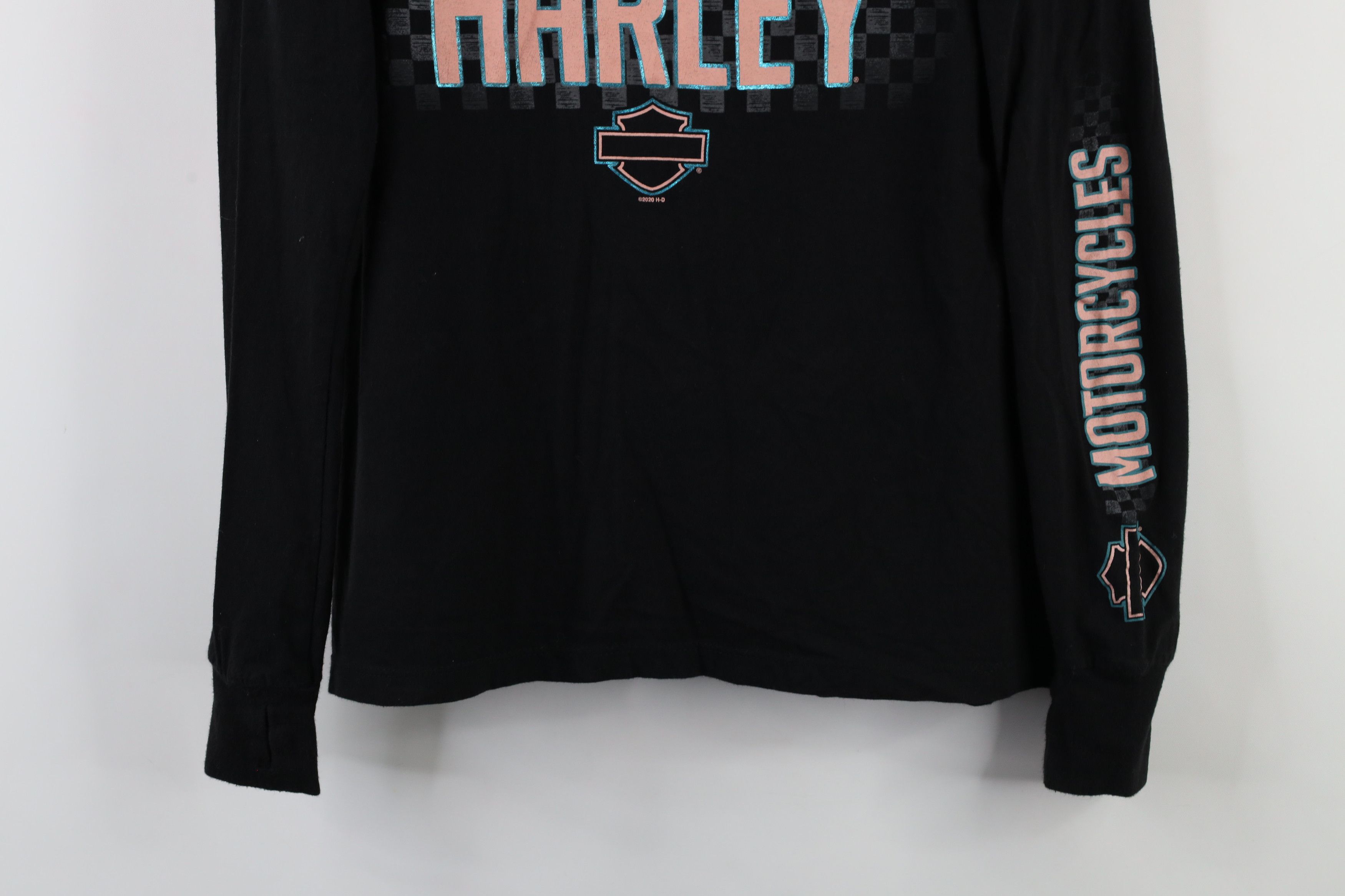 Harley Davidson × Vintage Vintage Y2K Harley Davidson Out Racing Long Sleeve T-Shirt Size M / US 6-8 / IT 42-44 - 3 Thumbnail