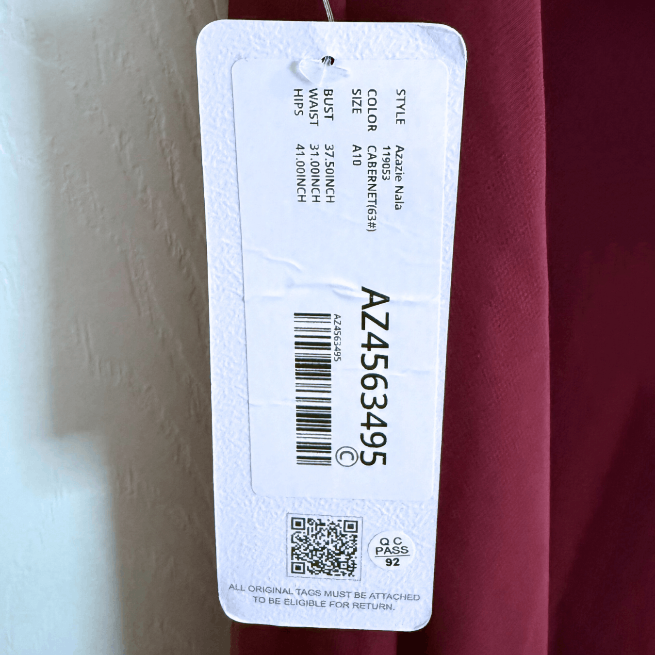 Designer NWT Azazie Nala Cabernet Bridesmaid Dress Cocktail Wedding Size L / US 10 / IT 46 - 7 Thumbnail