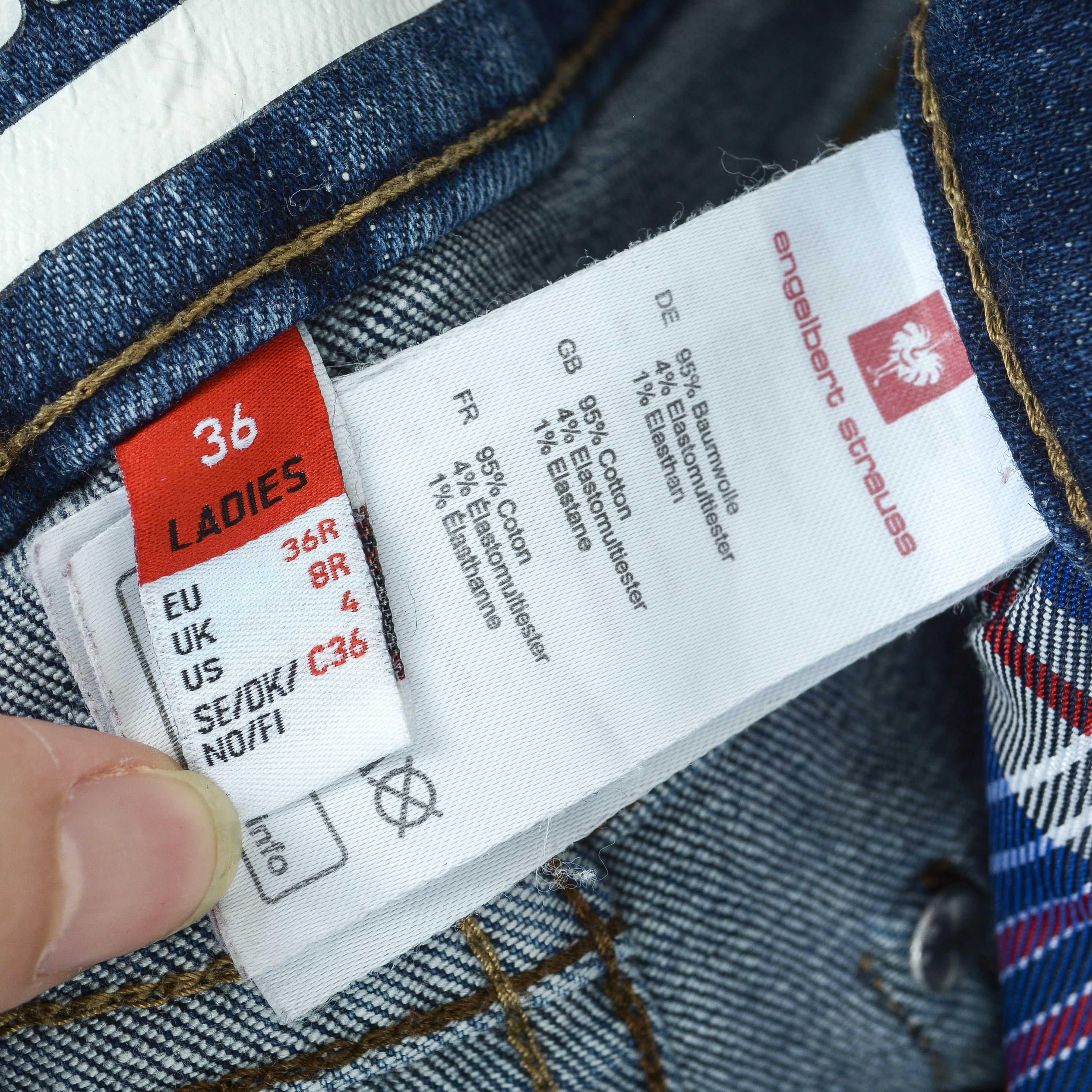 Other ENGELBERT STRAUSS 7-Pocket Jeans EU 36R Denim UK 8R Pants Size 27" / US 4 / IT 40 - 6 Thumbnail