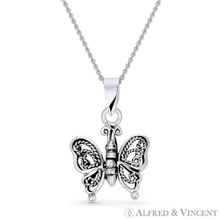 Other Butterfly Insect Charm Pendant in .925 Sterling Silver Size ONE SIZE - 1 Preview
