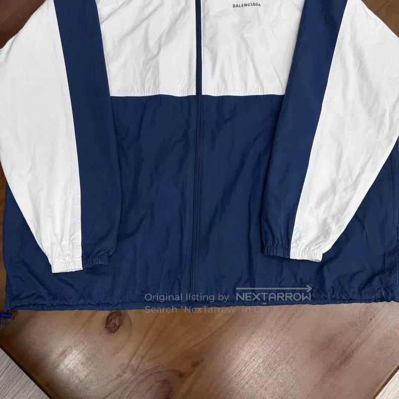 Balenciaga Balenciaga Blue and White Embroidered Logo Patchwork Windb Size US S / EU 44-46 / 1 - 5 Thumbnail