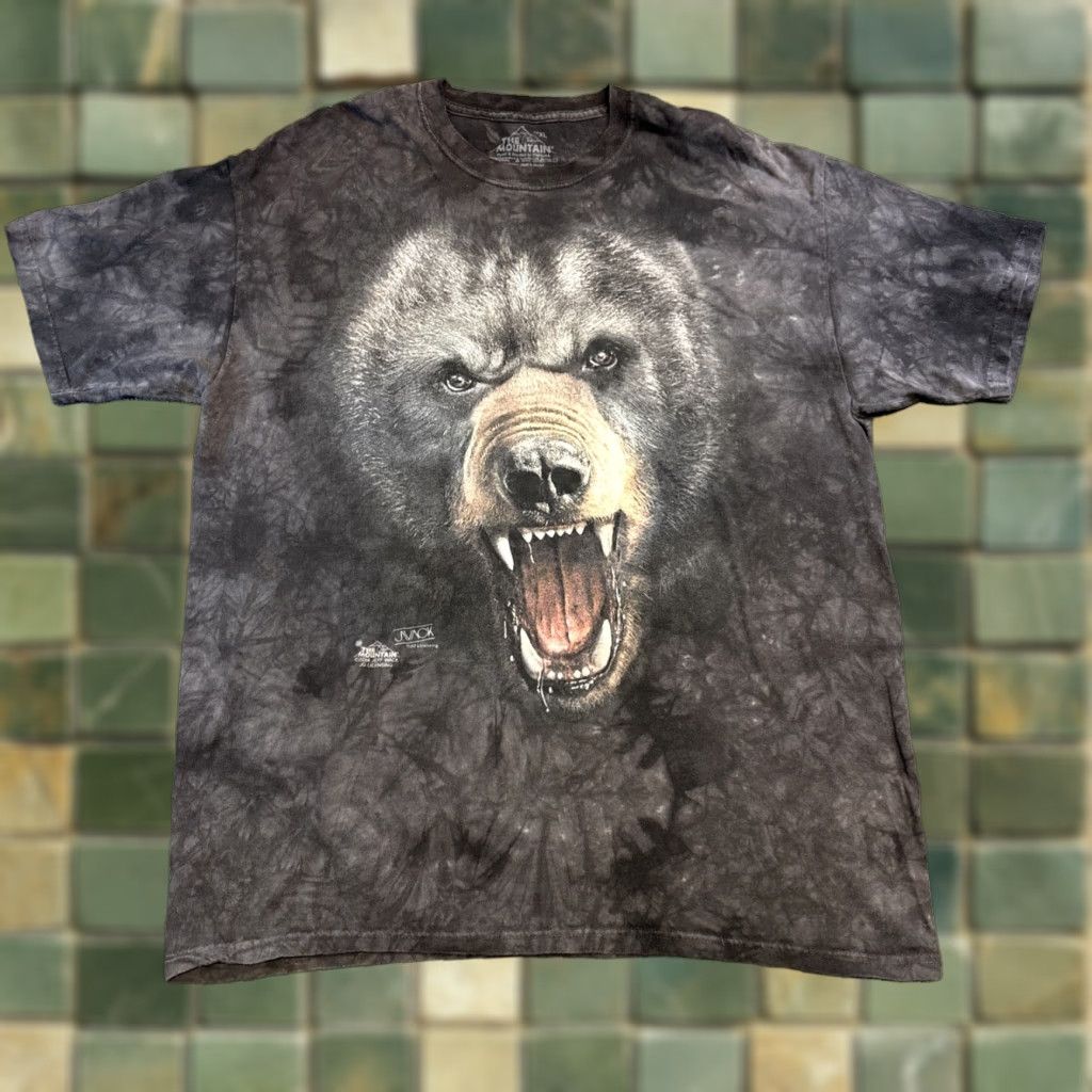 The Mountain VINTAGE The Mountain Grizzly Bear Big Face Mens T Shirt XL Black 2014 Graphic Print Short Sleeve Cotton Regular Men’s Tee Size US XL / EU 56 / 4 - 1 Thumbnail