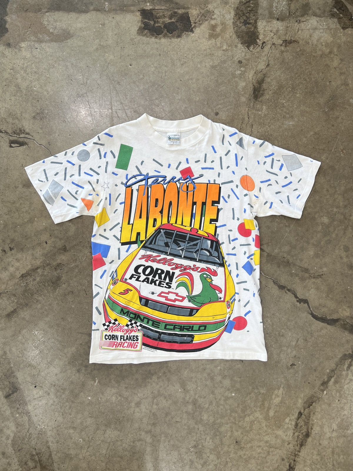 NASCAR Vintage AOP 1995 90s Terry Labonte Kellogg's Racing Medium Size US M / EU 48-50 / 2 - 2 Thumbnail