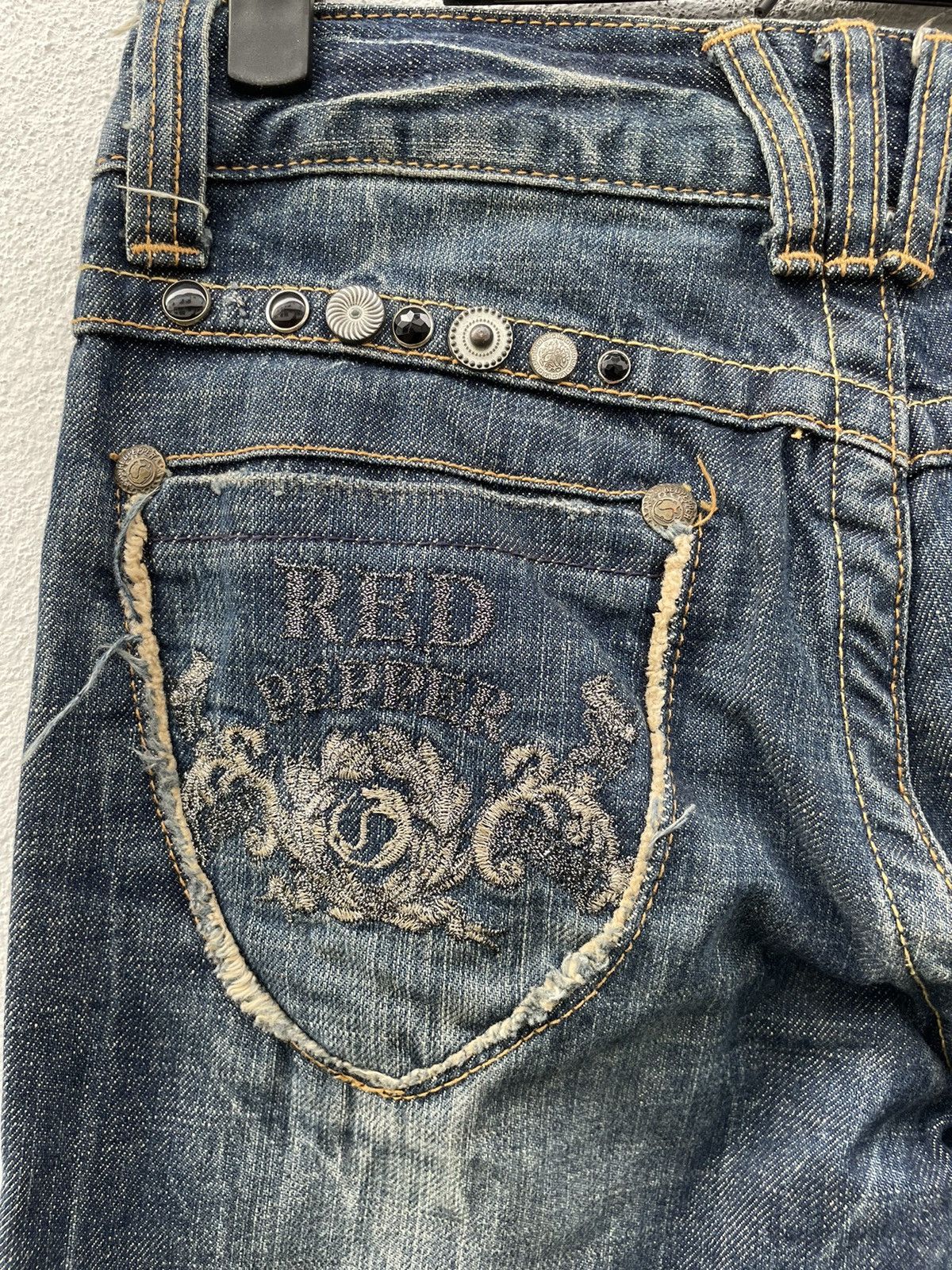 If Six Was Nine × Japanese Brand Vintage Y2K Red Pepper Gold Label Flare Low Rise Denim Jeans Size US 30 / EU 46 - 15 Thumbnail