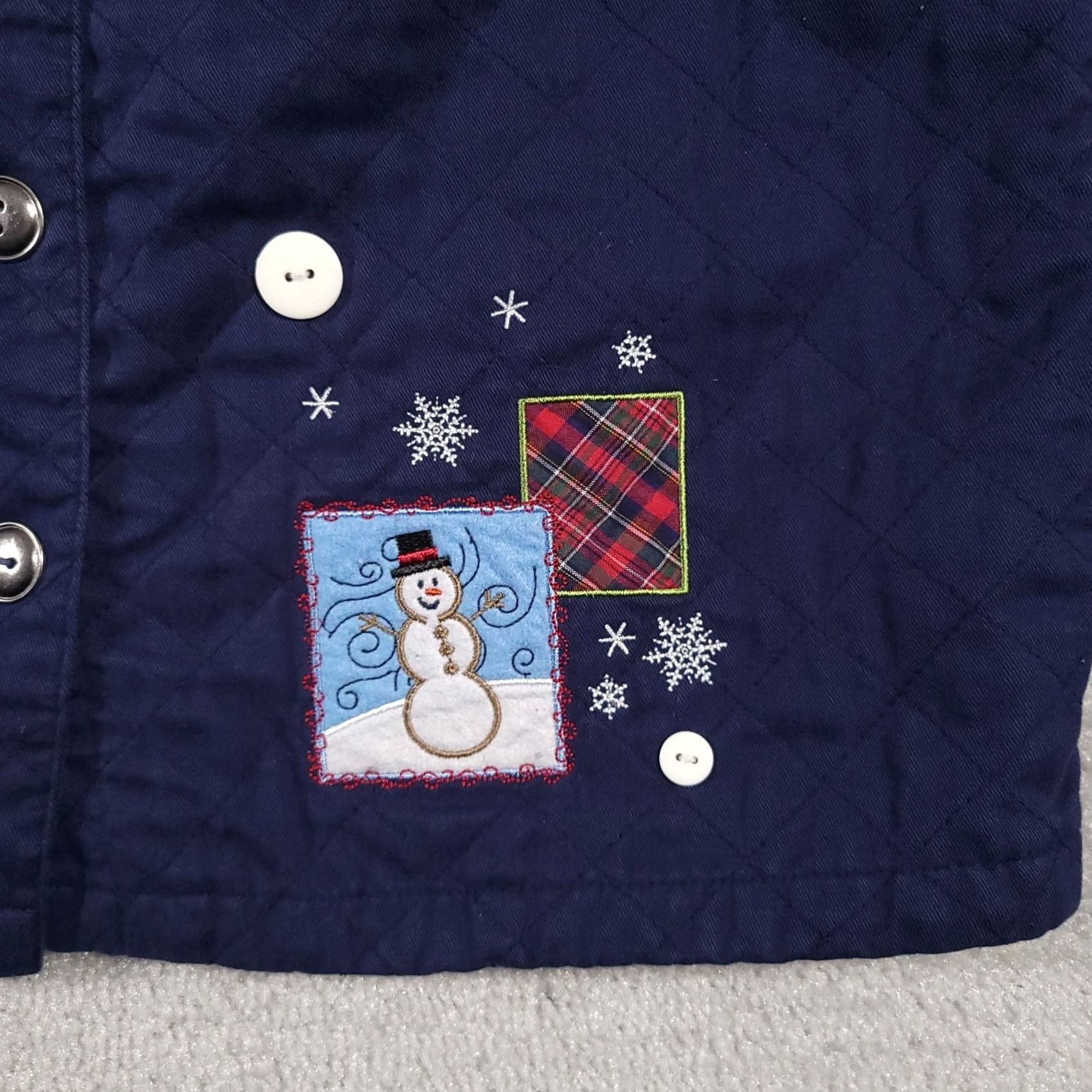 Vintage Breckenridge Shirt Button Up Quilted Women's PM Petites Blue Embroidered Winter Size M / US 6-8 / IT 42-44 - 5 Thumbnail