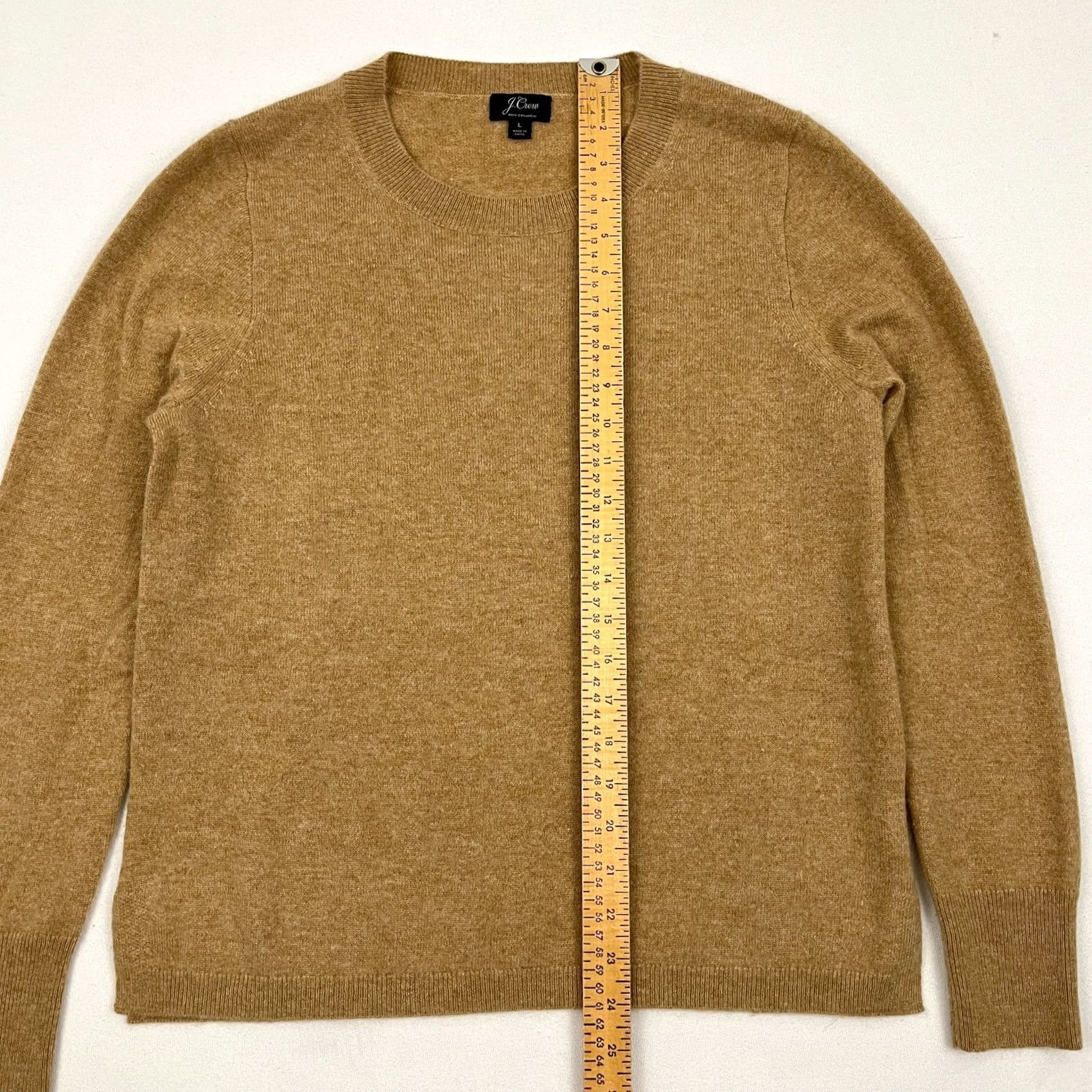 J.Crew J.CREW Cashmere Sweater Women L Brown Crew Pullover Old Money Quiet Luxury K1313 Size L / US 10 / IT 46 - 4 Thumbnail