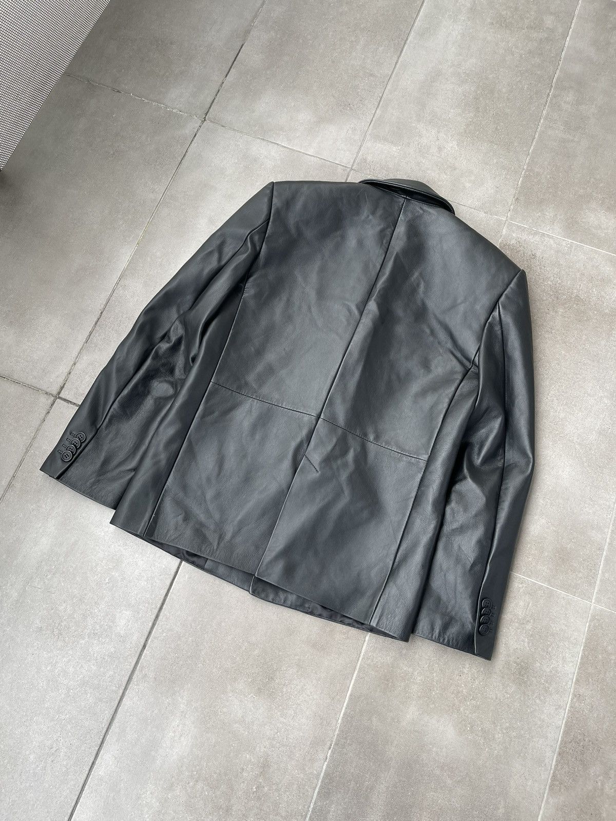 Han Kjobenhavn !DS! FW22 Han Kjobenhavn Black Leather Blazer Jacket Size 36R - 13 Thumbnail