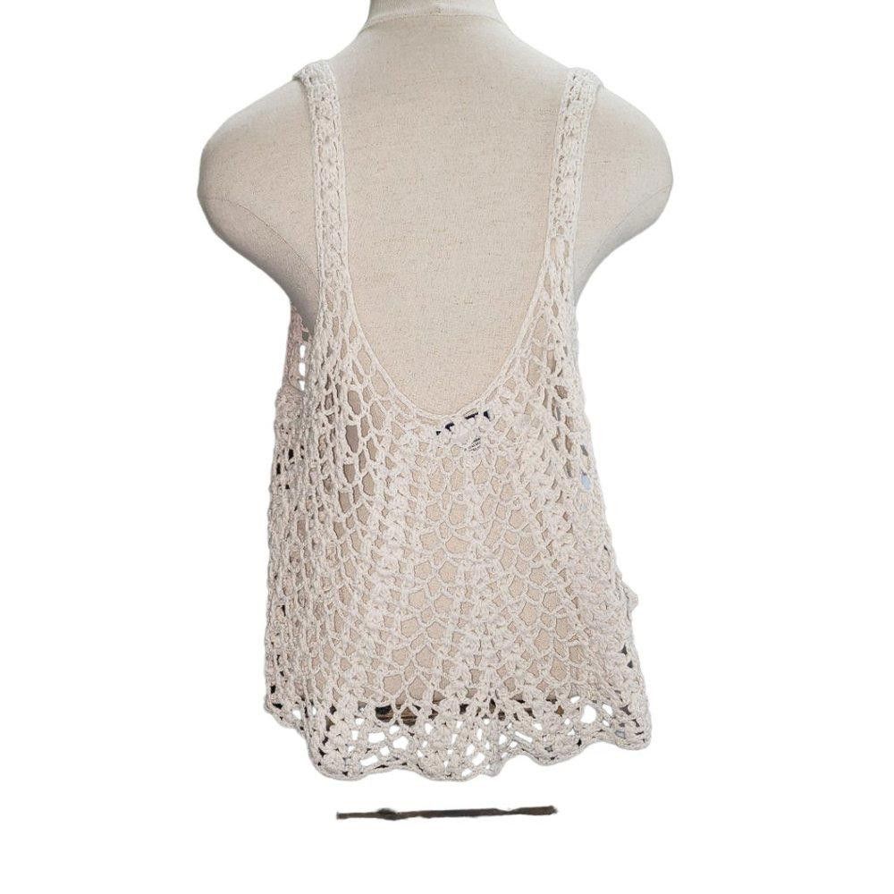 Forever 21 CT490 Forever 21 Crochet Summer Tank Mid-drift Top M Size M / US 6-8 / IT 42-44 - 2 Thumbnail