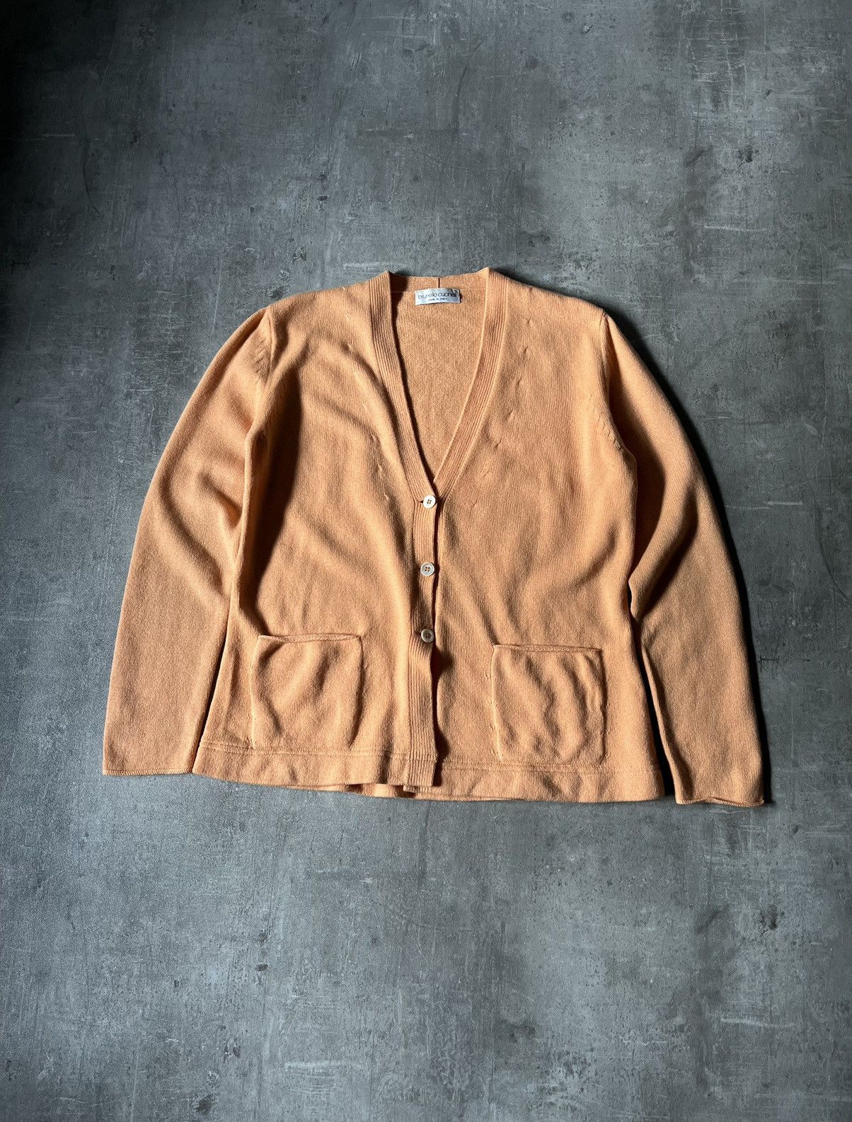 Brunello Cucinelli Vintage Brunello Cucinelli cardigan orange Size US S / EU 44-46 / 1 - 1 Thumbnail