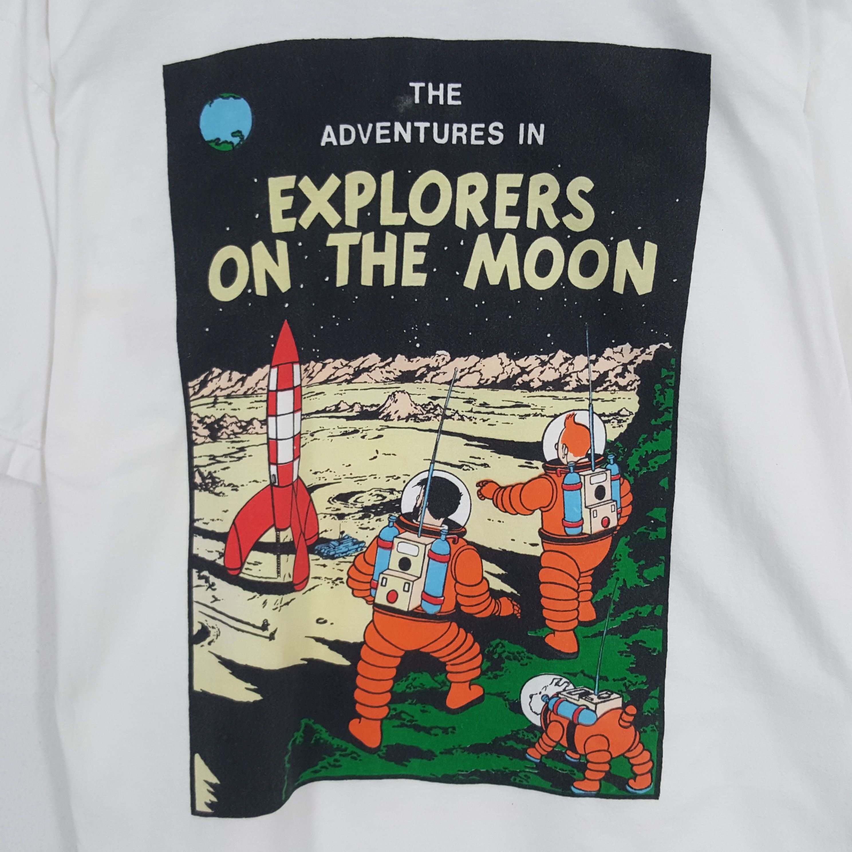 Vintage Vintage TINTIN The Adventure Explorers On The Moon Tshirt Size US L / EU 52-54 / 3 - 2 Thumbnail