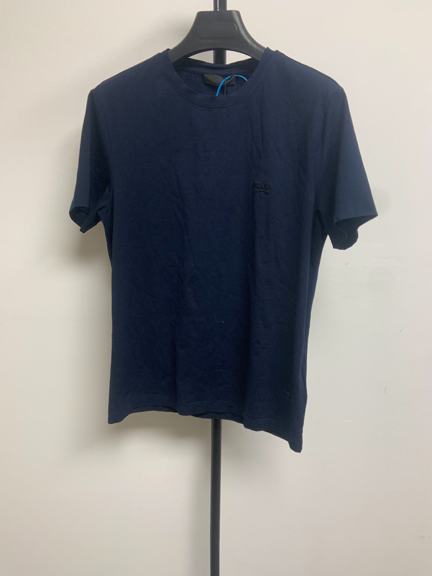 Prada PRADA Solid Round Neck Fitted Short Sleeve Size US S / EU 44-46 / 1 - 1 Thumbnail