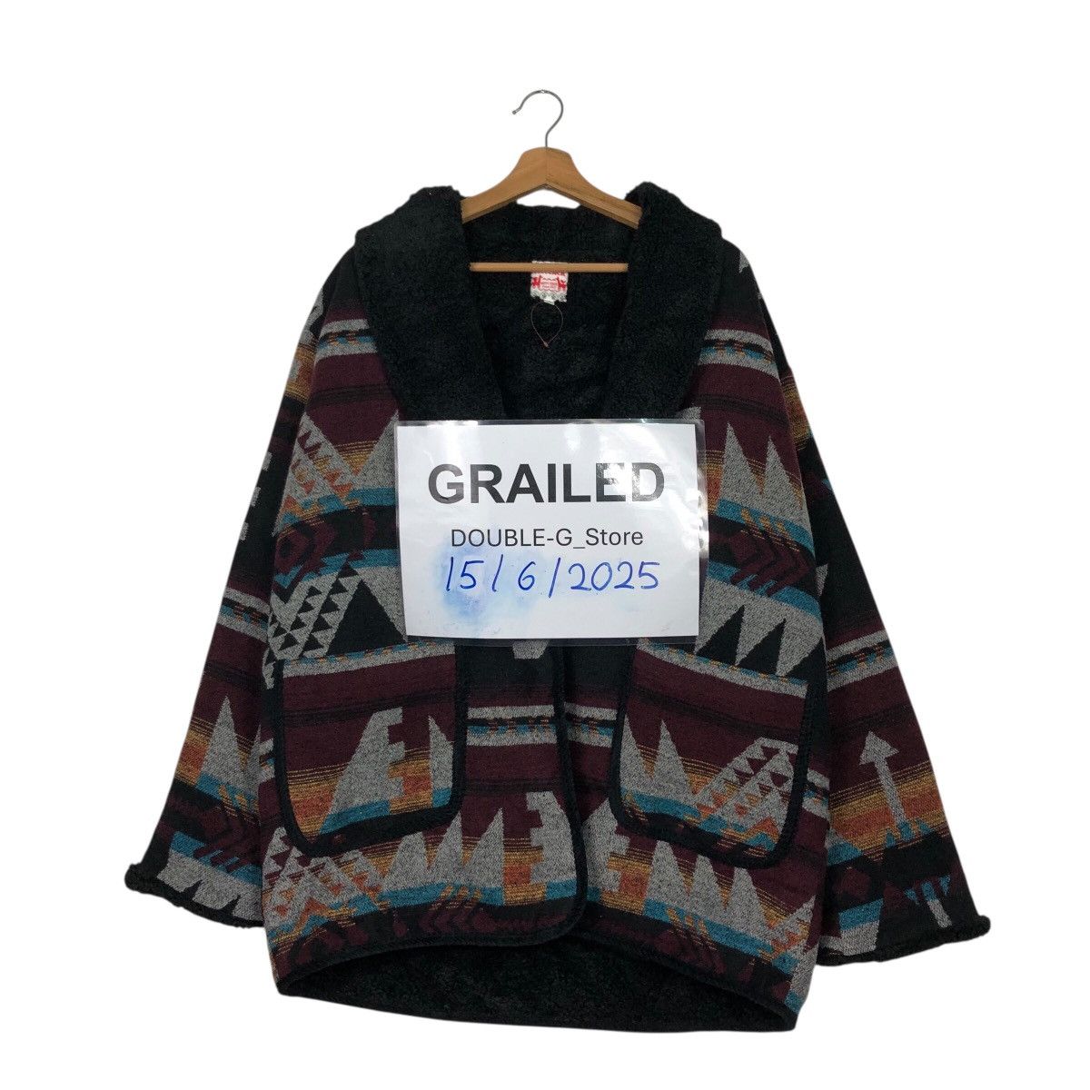 Japanese Brand 📌Vintage Wool Jacket Button Titicaca Navajo Native Design Size US M / EU 48-50 / 2 - 1 Thumbnail