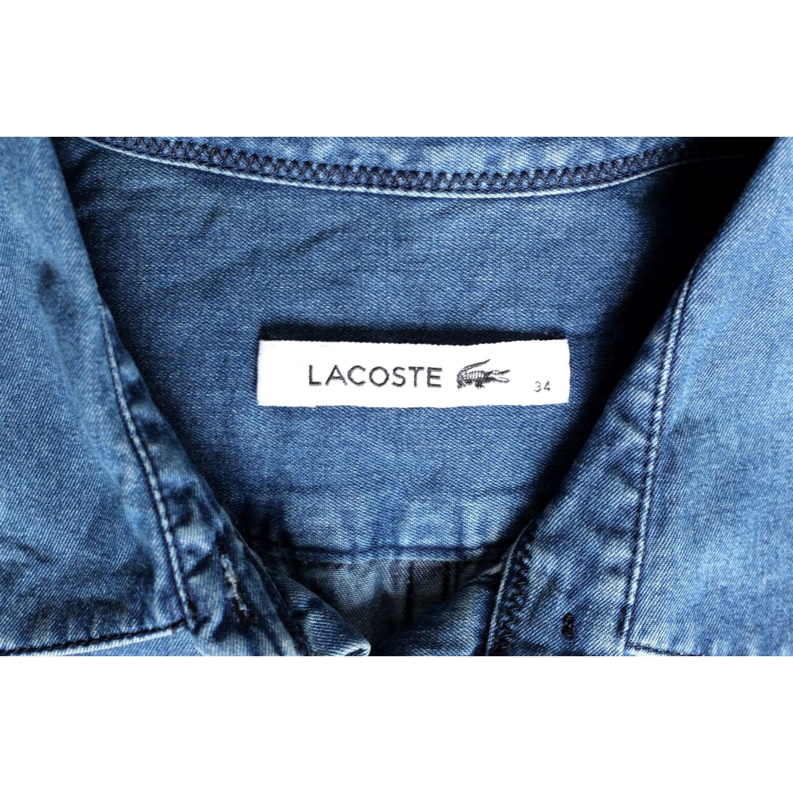Lacoste LACOSTE Denim Dress Shirt Women 34 Long Sleeve VR2874 Size XXS / US 00 / IT 34 - 5 Thumbnail