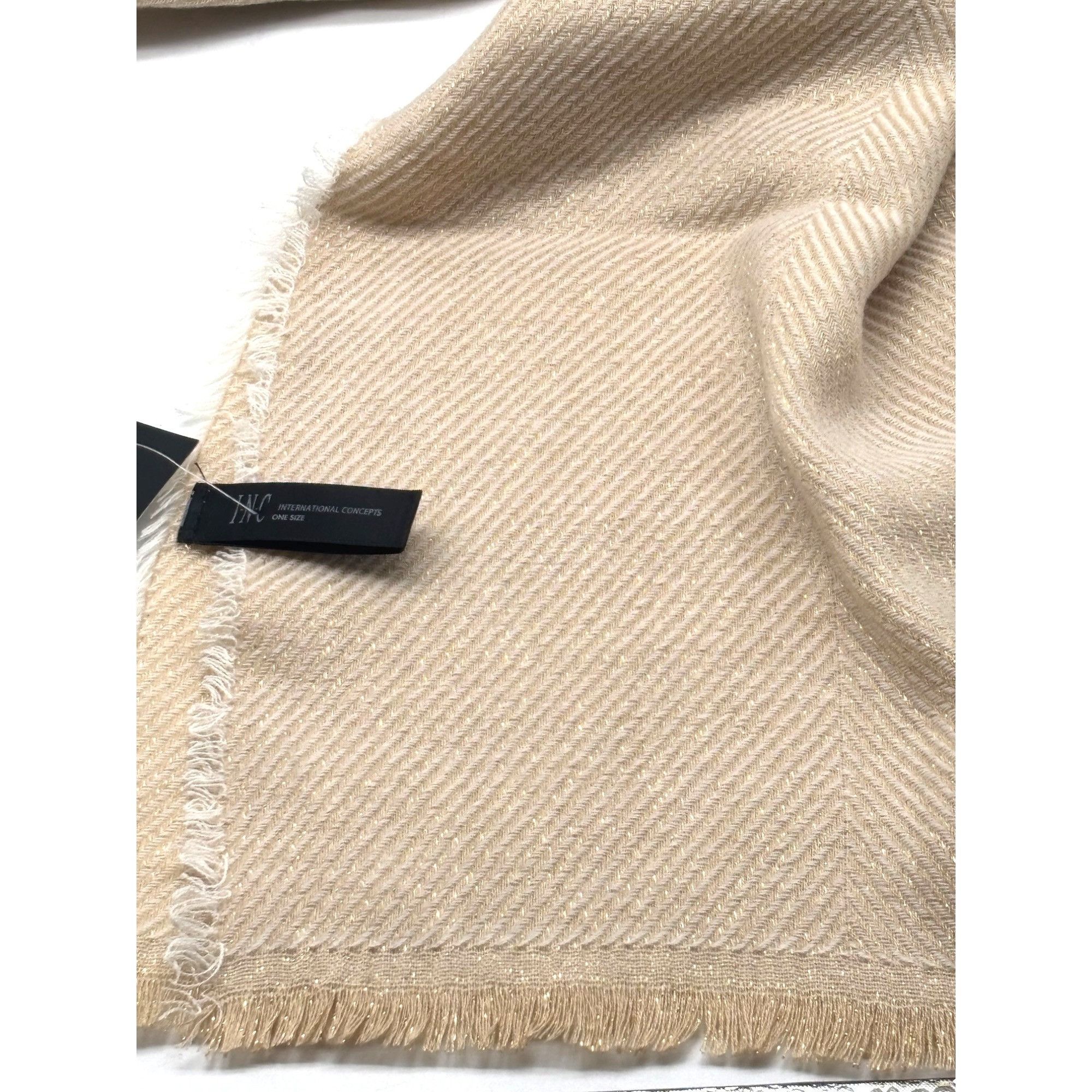 Other Inc International Concepts Two-Tone Shine Scarf / Wrap, Sand Size ONE SIZE - 7 Thumbnail