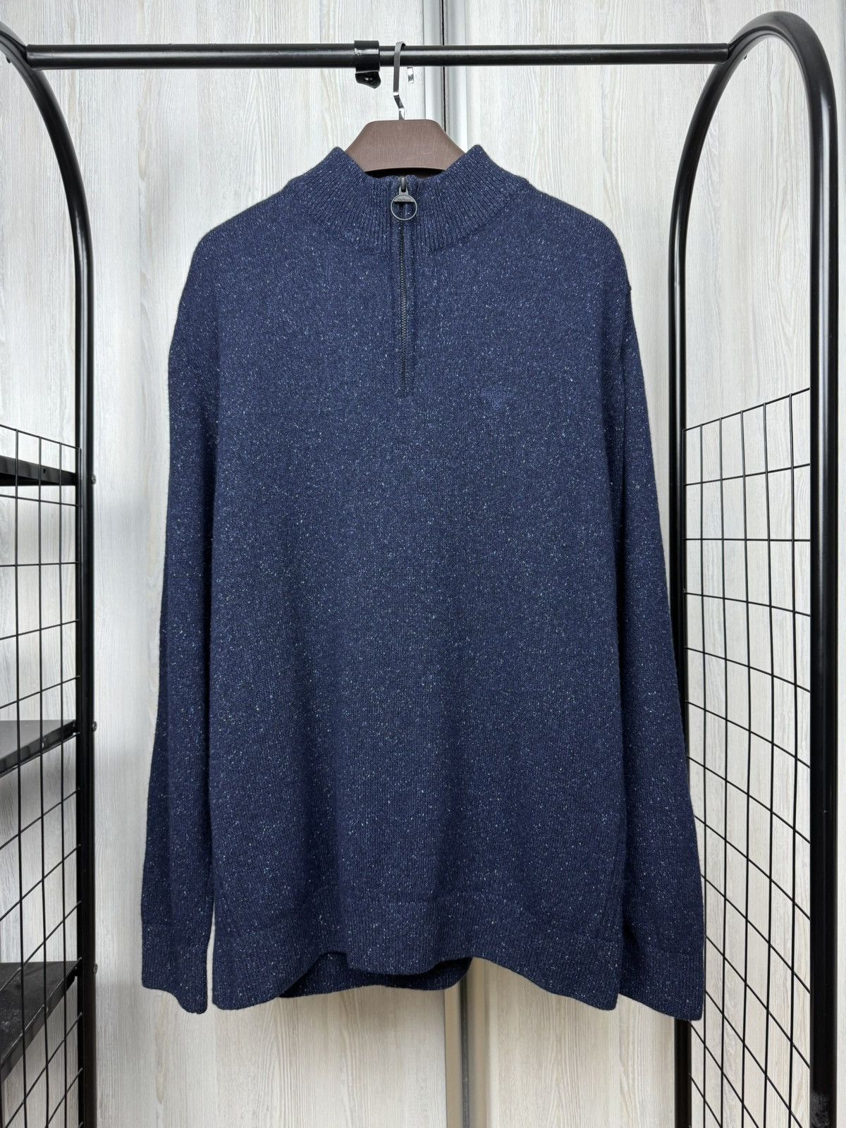 Barbour Barbour Men’s Tisbury Half Zip Sweater Navy Blue wool blend Size US XXL / EU 58 / 5 - 1 Thumbnail