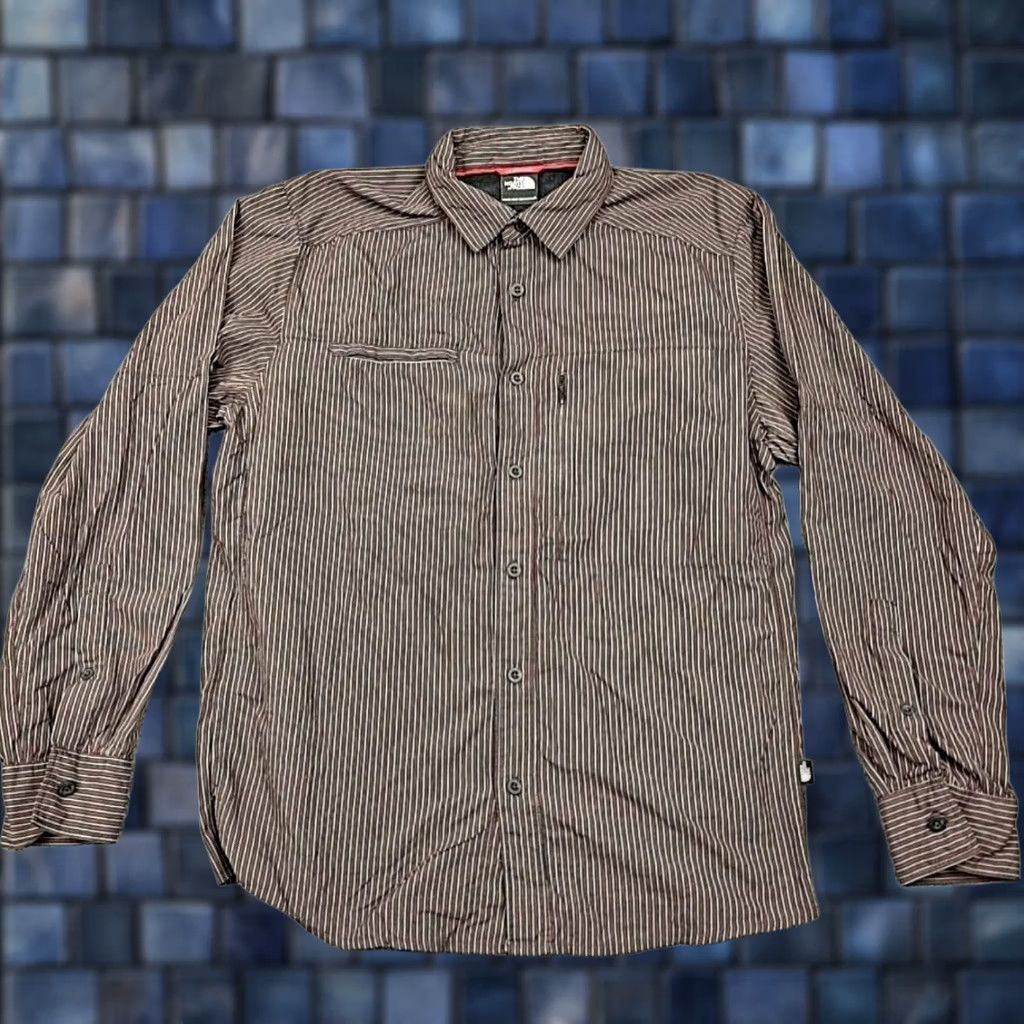 The North Face The North Face Shirt Mens M Brown Stripe Nylon Long Sleeve Button Up Casual Size US M / EU 48-50 / 2 - 1 Thumbnail