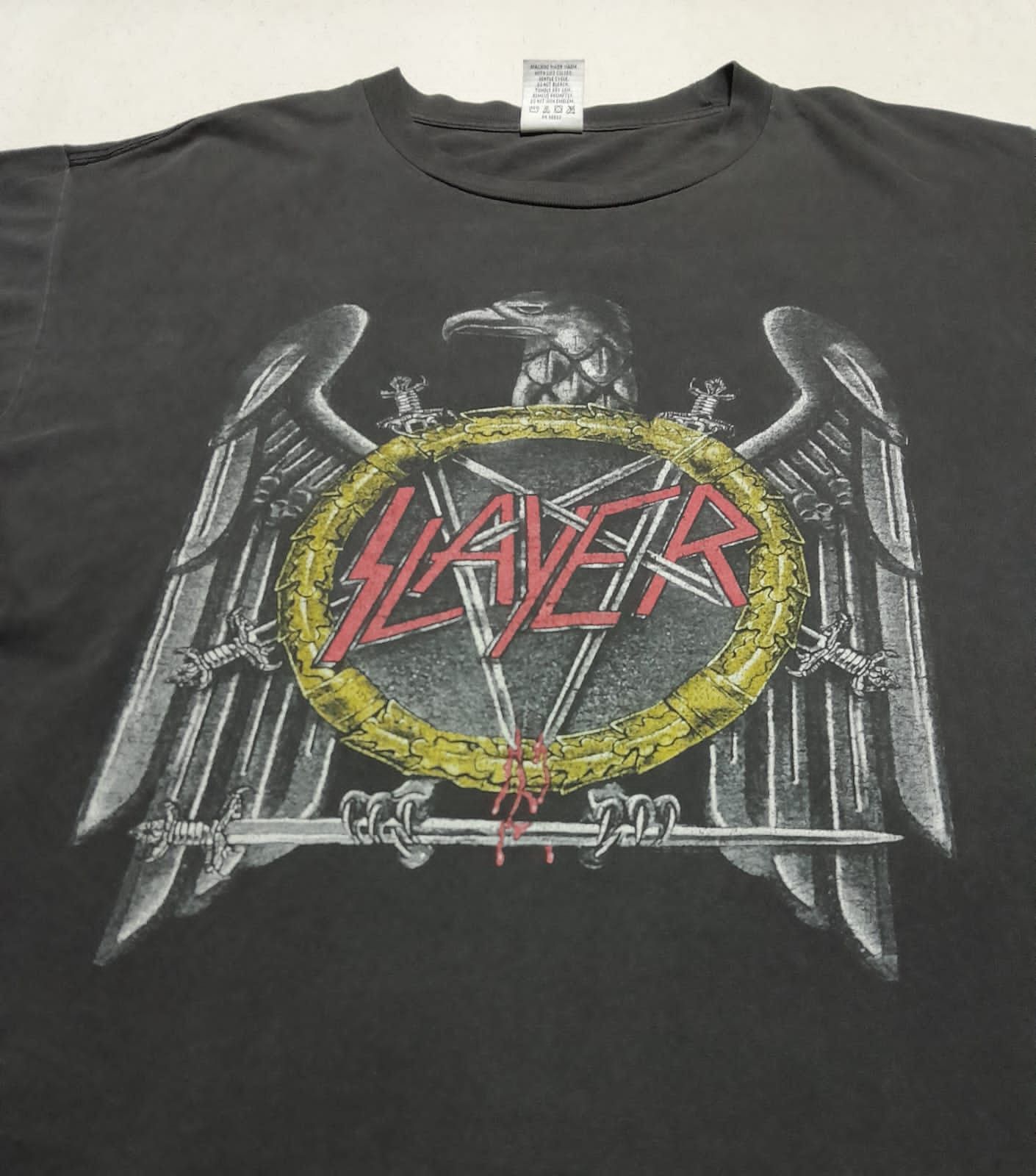 Band Tees 00's Slayer Sun Faded Eagle Silver Shirt Size US L / EU 52-54 / 3 - 1 Thumbnail