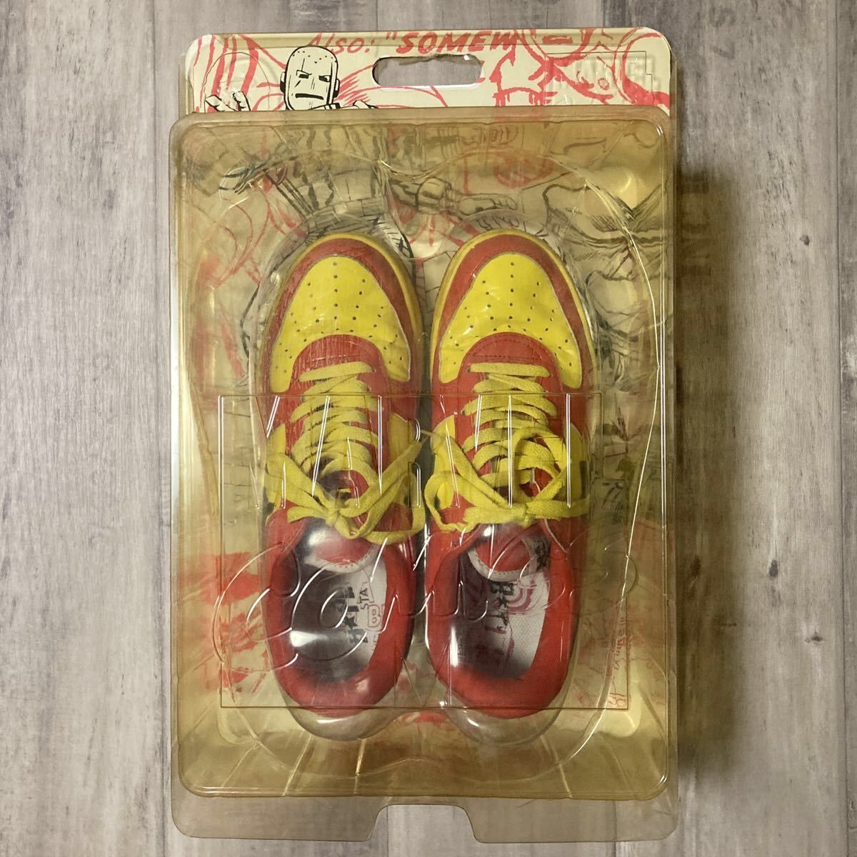Pre-owned Bape X Marvel Comics Bape × Marvel Comics Ironman Bapesta Patent Leather Sneakers In Red/yellow