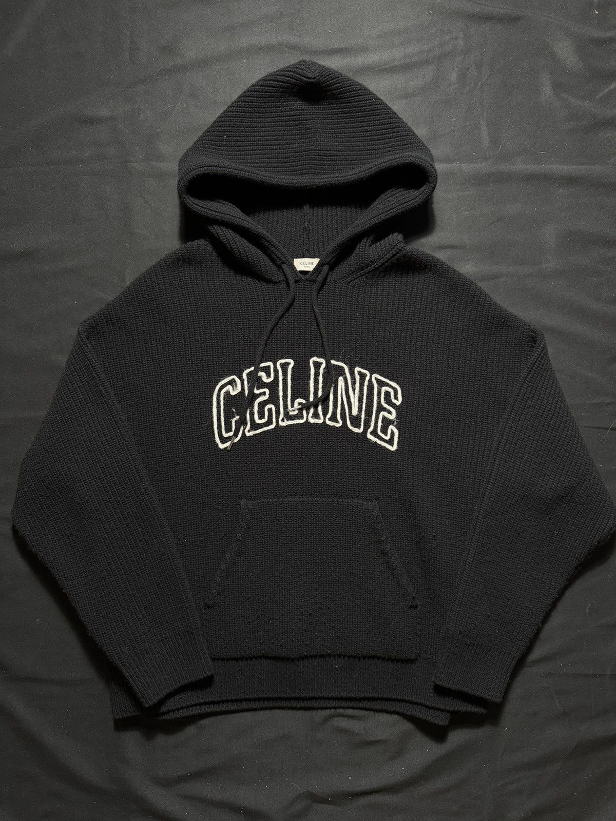 Celine Celine Hooded Sweater In Ribbed Wool - Size S | Grailed