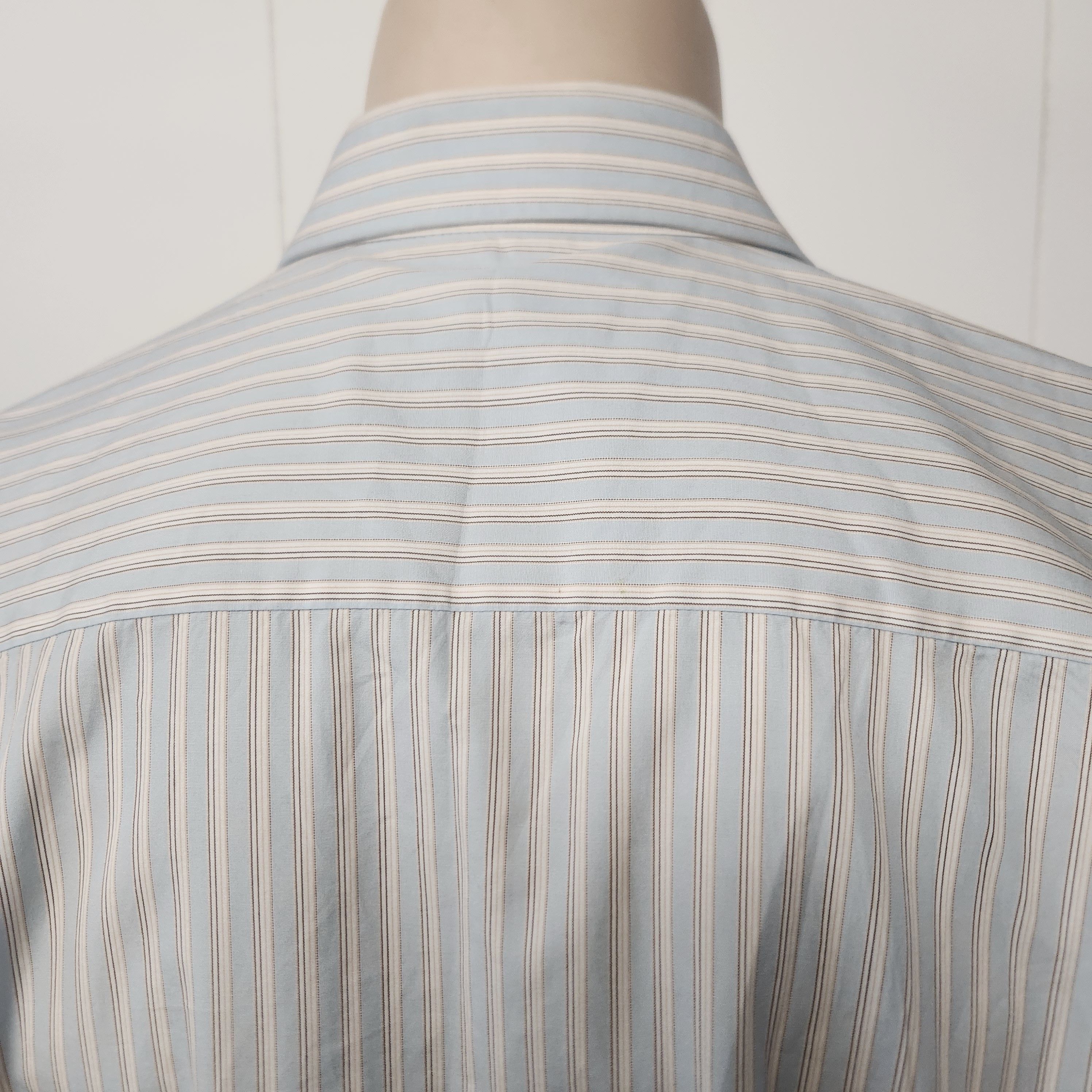 Ermenegildo Zegna Zegna men's striped shirt L cotton button front Size US L / EU 52-54 / 3 - 7 Thumbnail