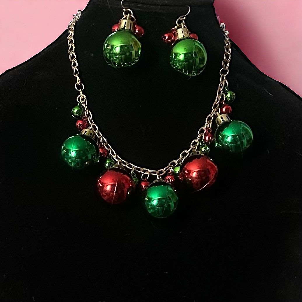 Other Christmas balls statement necklace and earrings Size ONE SIZE - 1 Thumbnail