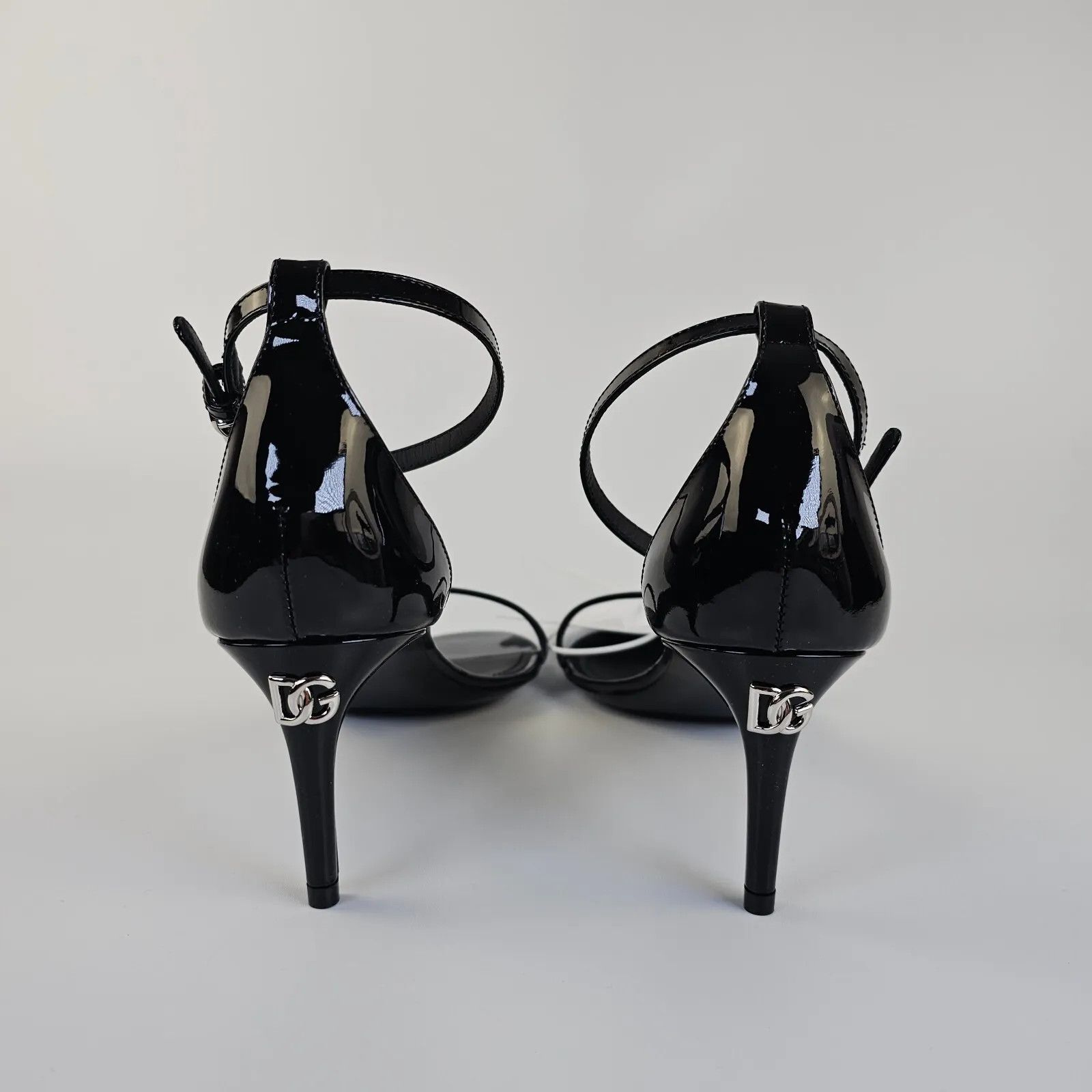 Dolce&Gabbana Keira 60mm Black Leather Sandals New