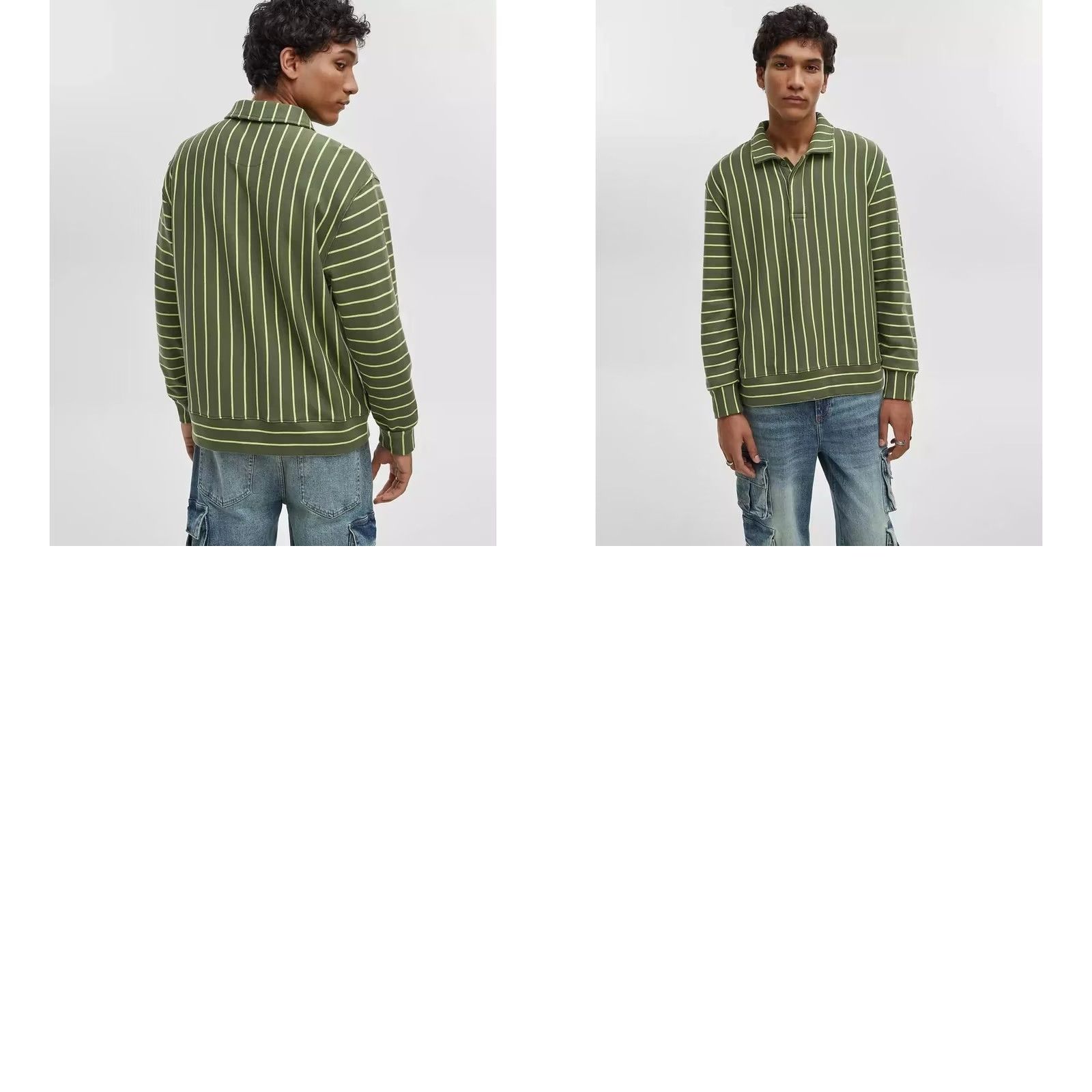 Vintage Mode of One Mens XXL Wild Ivy French Terry Polo Shirt Long Sleeve NEW Size US XXL / EU 58 / 5 - 9 Thumbnail