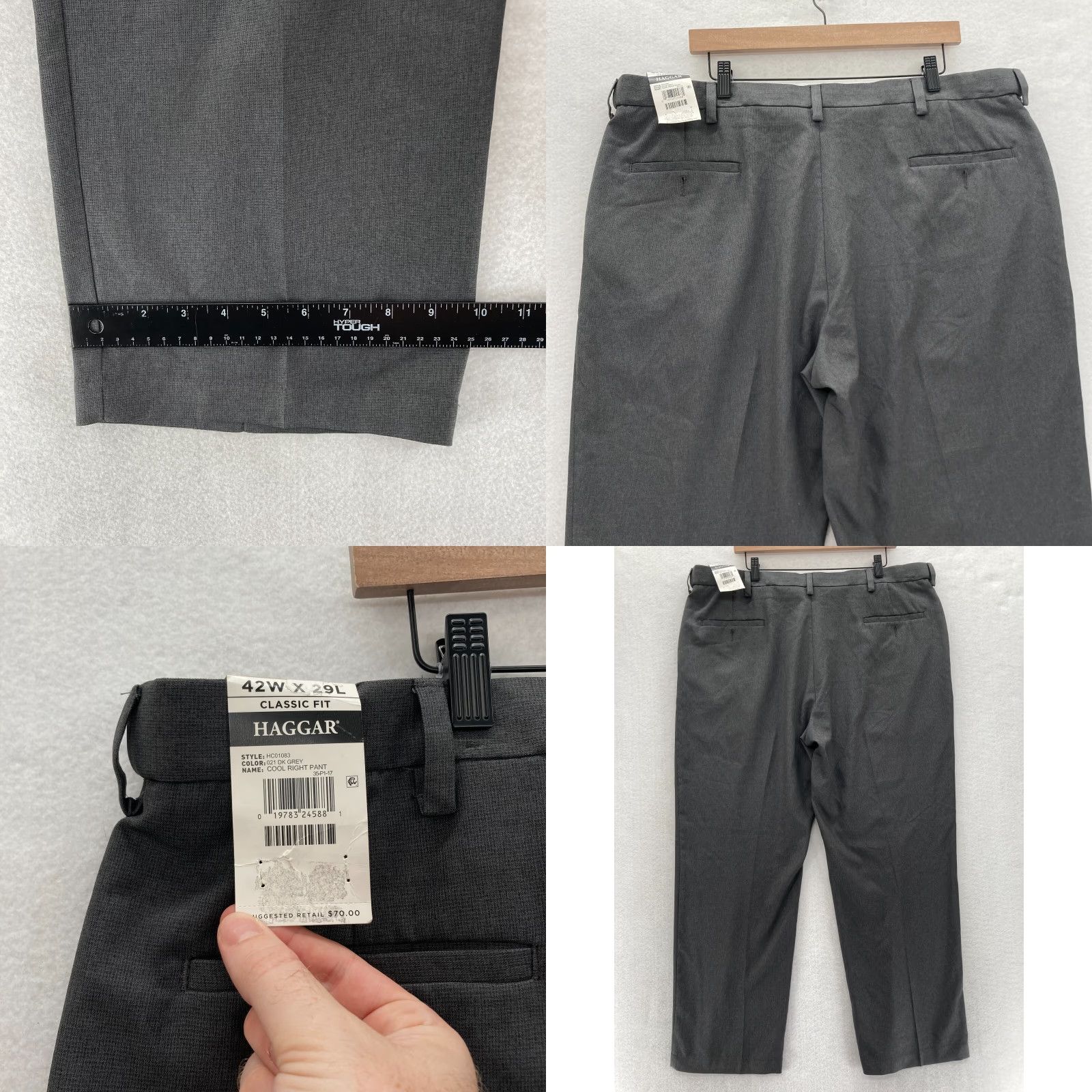 Haggar Haggar Cool Right Dress Pants Women's 42x29 Classic Fit Black Performance Flex Pants Size 28" / US 6 / IT 42 - 8 Thumbnail