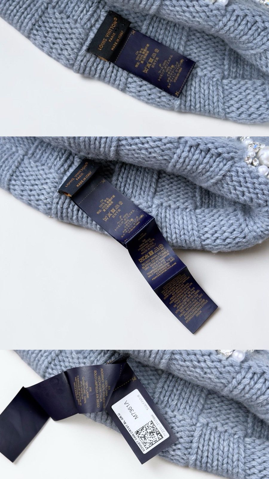 Louis Vuitton Louis Vuitton Damier Crystal and Pearl Beanie Size ONE SIZE - 6 Thumbnail