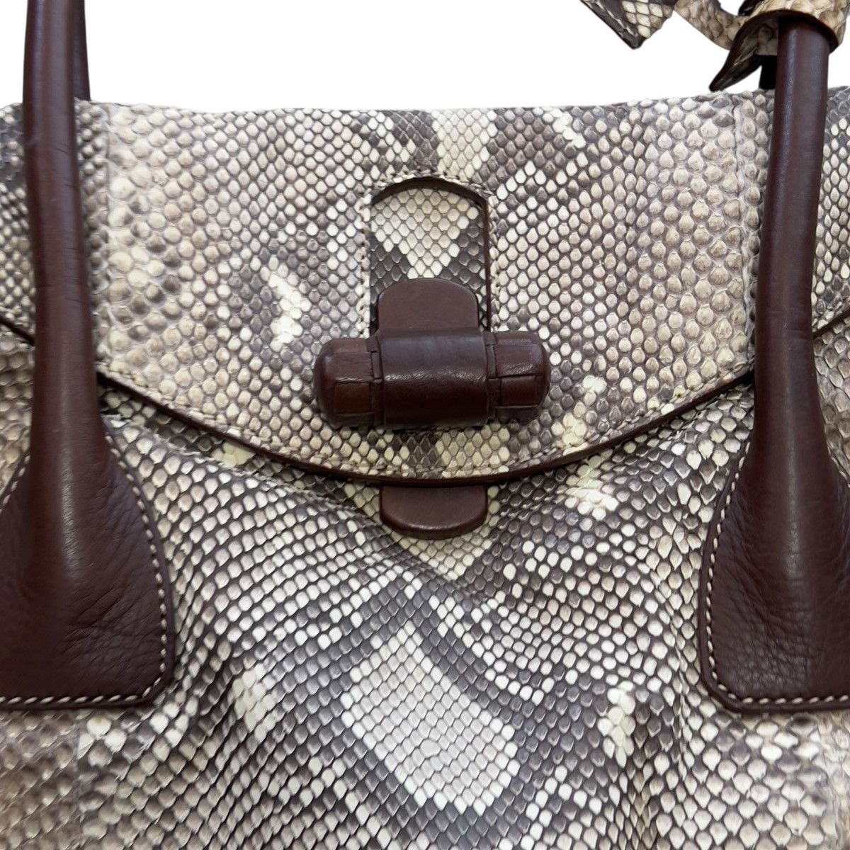 Jil Sander JIL SANDER Real Python Leather Mini Boston Bag “PITONE FOLD” Size ONE SIZE - 4 Thumbnail