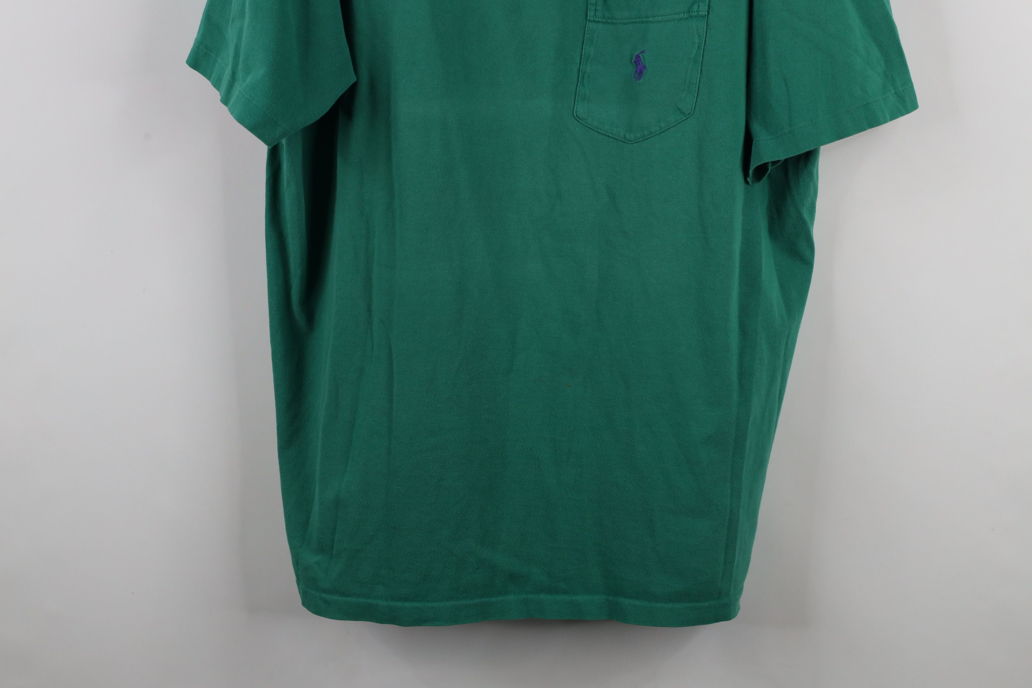 Ralph Lauren × Vintage Vintage 90s Ralph Lauren Short Sleeve Pocket T-Shirt Green Size US XL / EU 56 / 4 - 3 Thumbnail