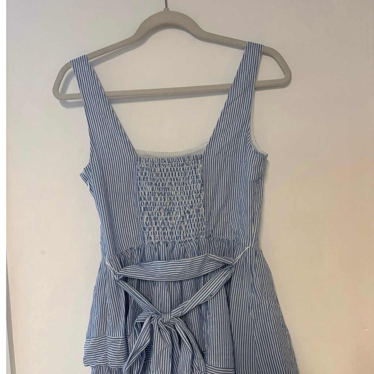 J.Crew NWT J.Crew Striped Sleeveless Belted Tiered Dress Blue 2 Size XS / US 0-2 / IT 36-38 - 8 Thumbnail