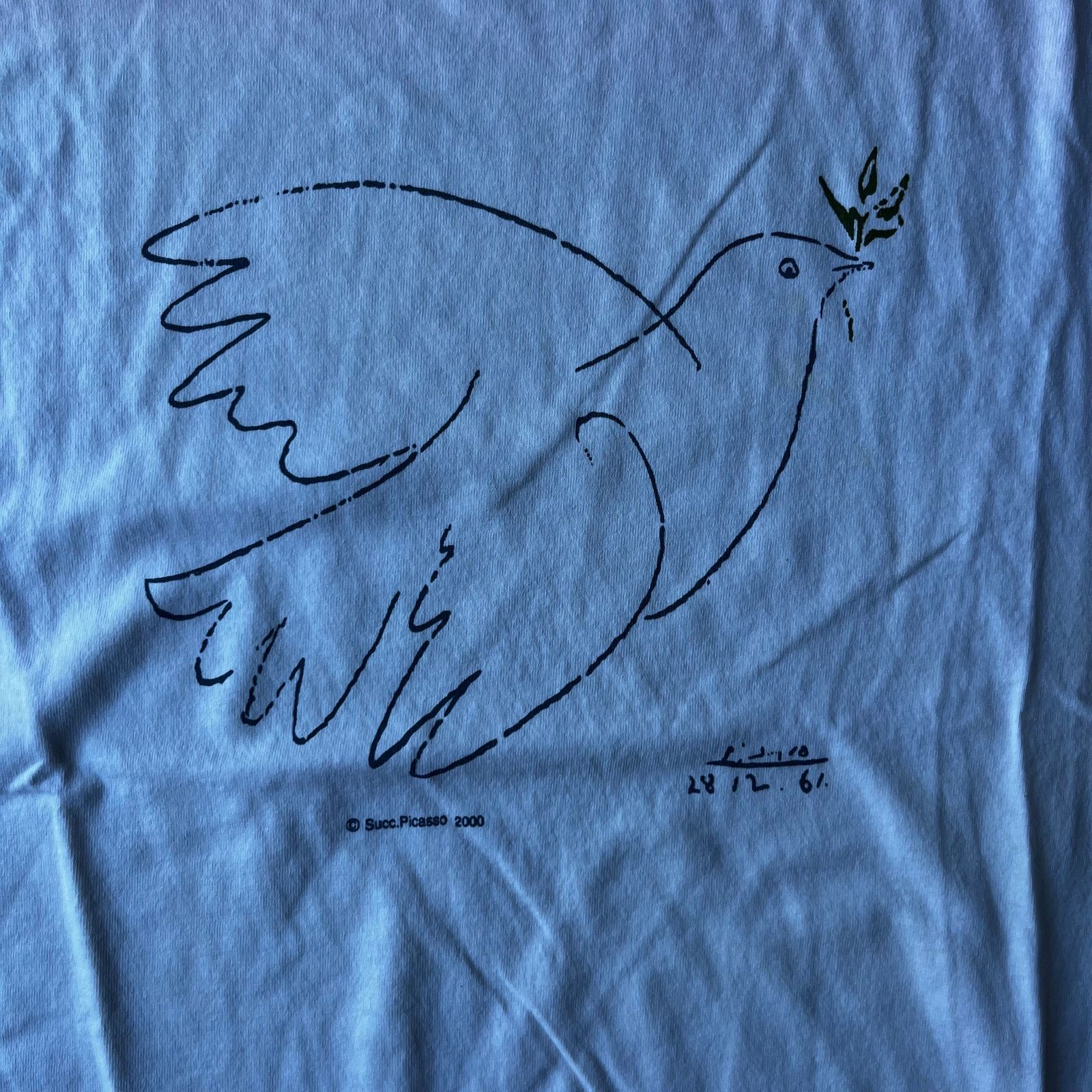 Vintage VTG PABLO PICASSO DOVE OF PEACE BIRD ART TEE WHITE SHIRT XL Size US XL / EU 56 / 4 - 5 Thumbnail