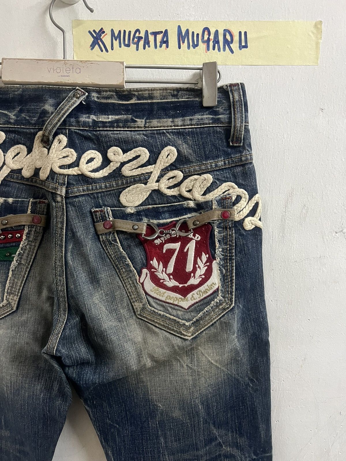 4GSELLER × Japanese Brand THRASHED RED PEPPER DISTRESSED DENIM PANT Size US 31 - 10 Thumbnail