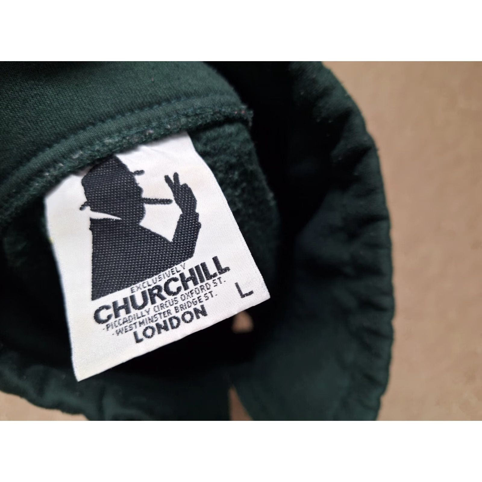 J Brand VINTAGE Churchill London England Green Sweatshirt Pullover Embroidered Size L Men Size US L / EU 52-54 / 3 - 2 Thumbnail