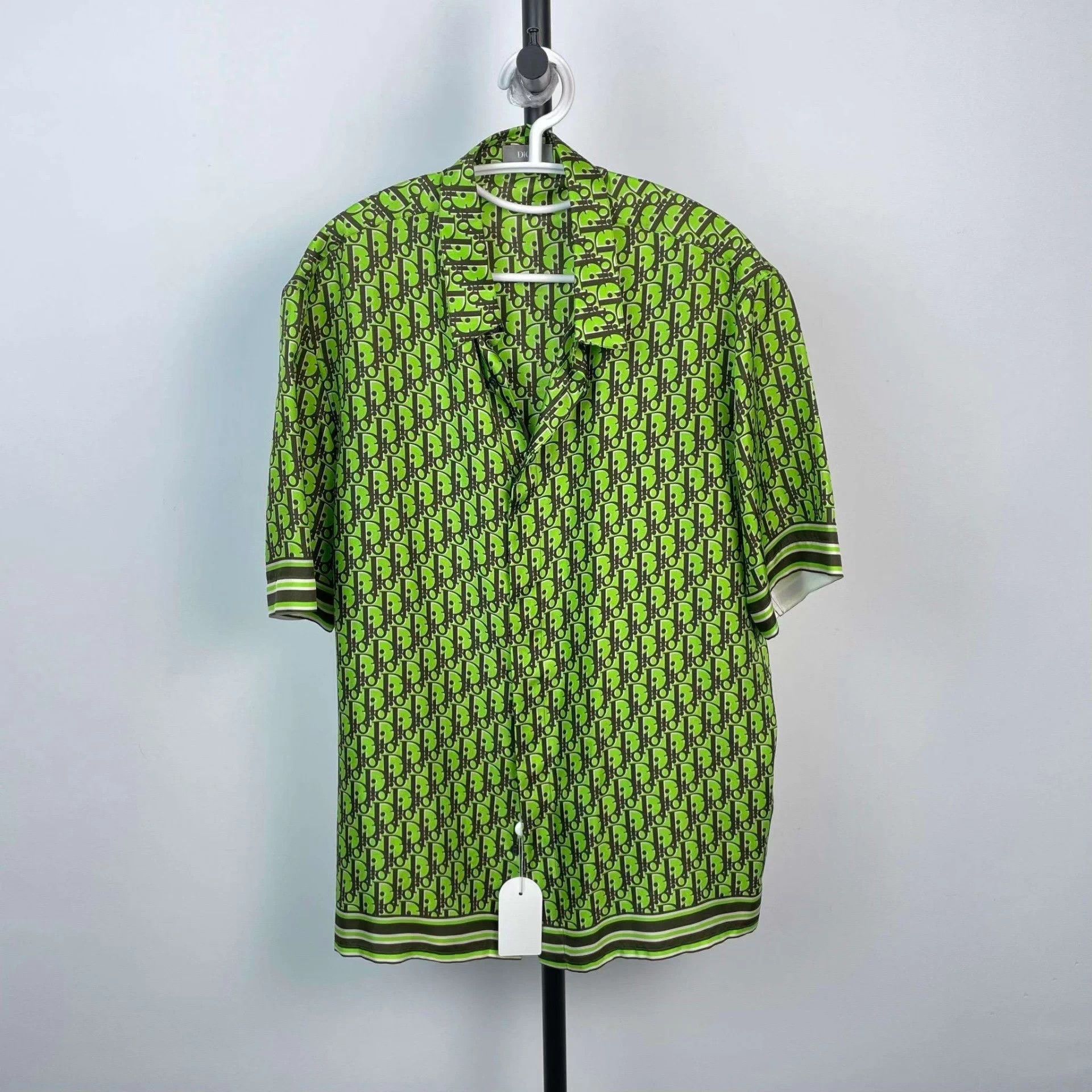 Dior Dior Silk All Over Short-Sleeve Shirt 41 EU Green Size US XS / EU 42 / 0 - 1 Thumbnail