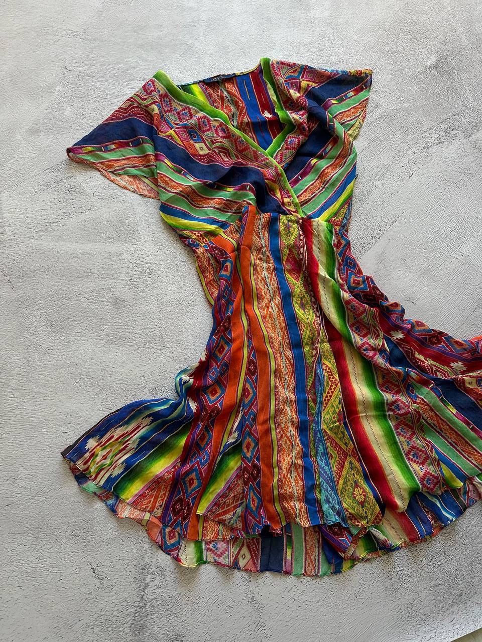 Polo Ralph Lauren Rare! Polo Ralph Lauren Drees Multicolored Silk Asymmetric Size M / US 6-8 / IT 42-44 - 2 Thumbnail