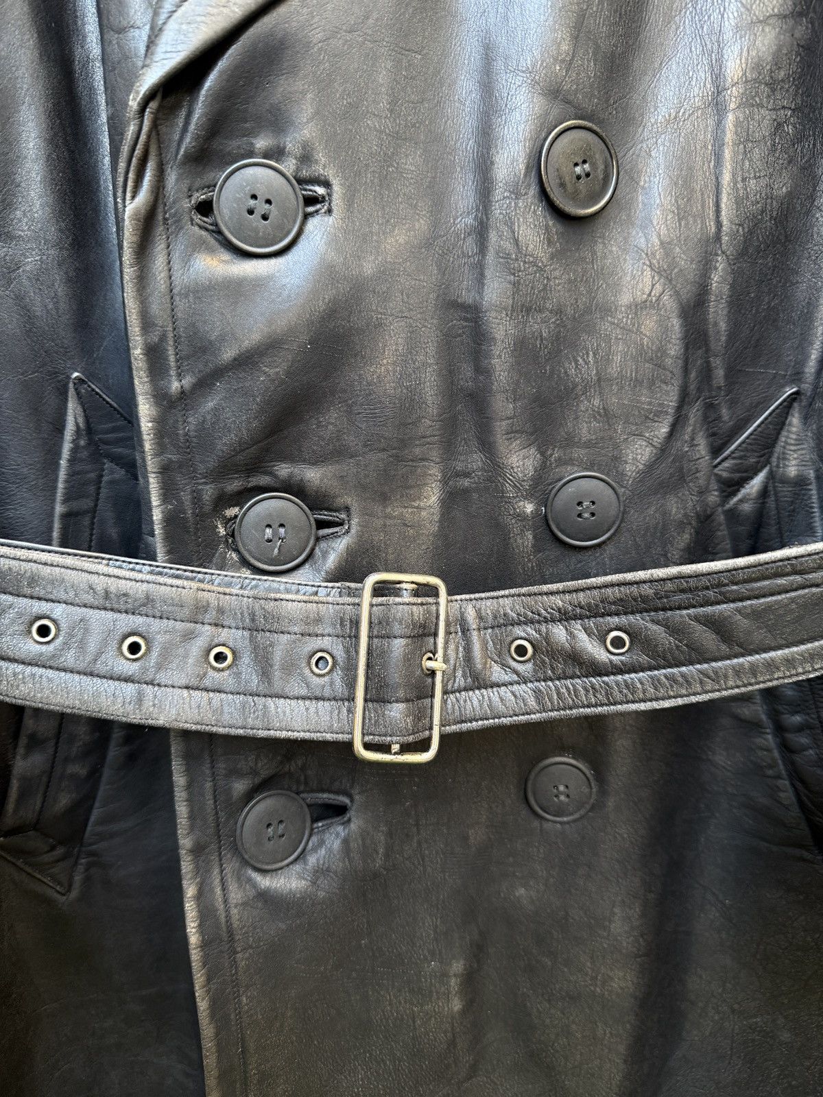 Vintage Retro Military WW2 German Luftwaffe Distressed Leather Coat Size US L / EU 52-54 / 3 - 3 Thumbnail