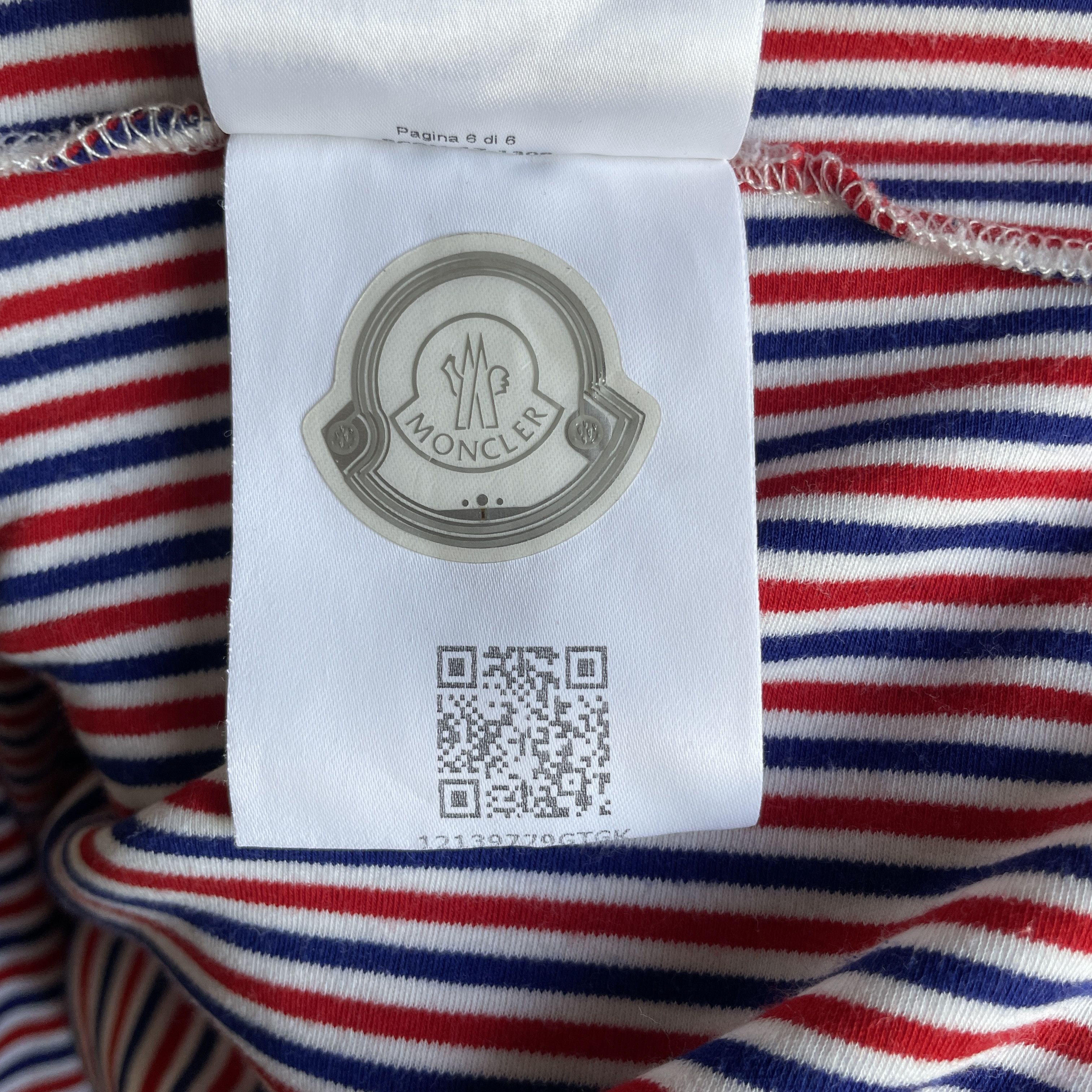 Moncler Moncler Womens Cotton Stiped Short Sleeve Tunic T-Shirt Size L / US 10 / IT 46 - 13 Thumbnail